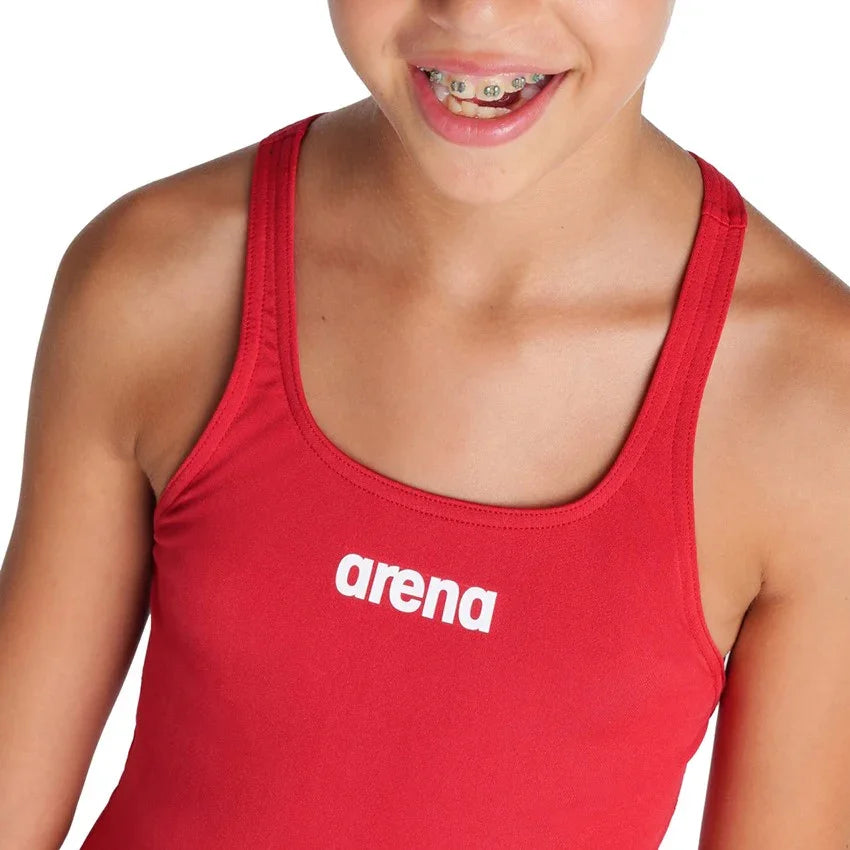Arena Performance Girls' Solid Team Swim Pro Swimsuit - Red
