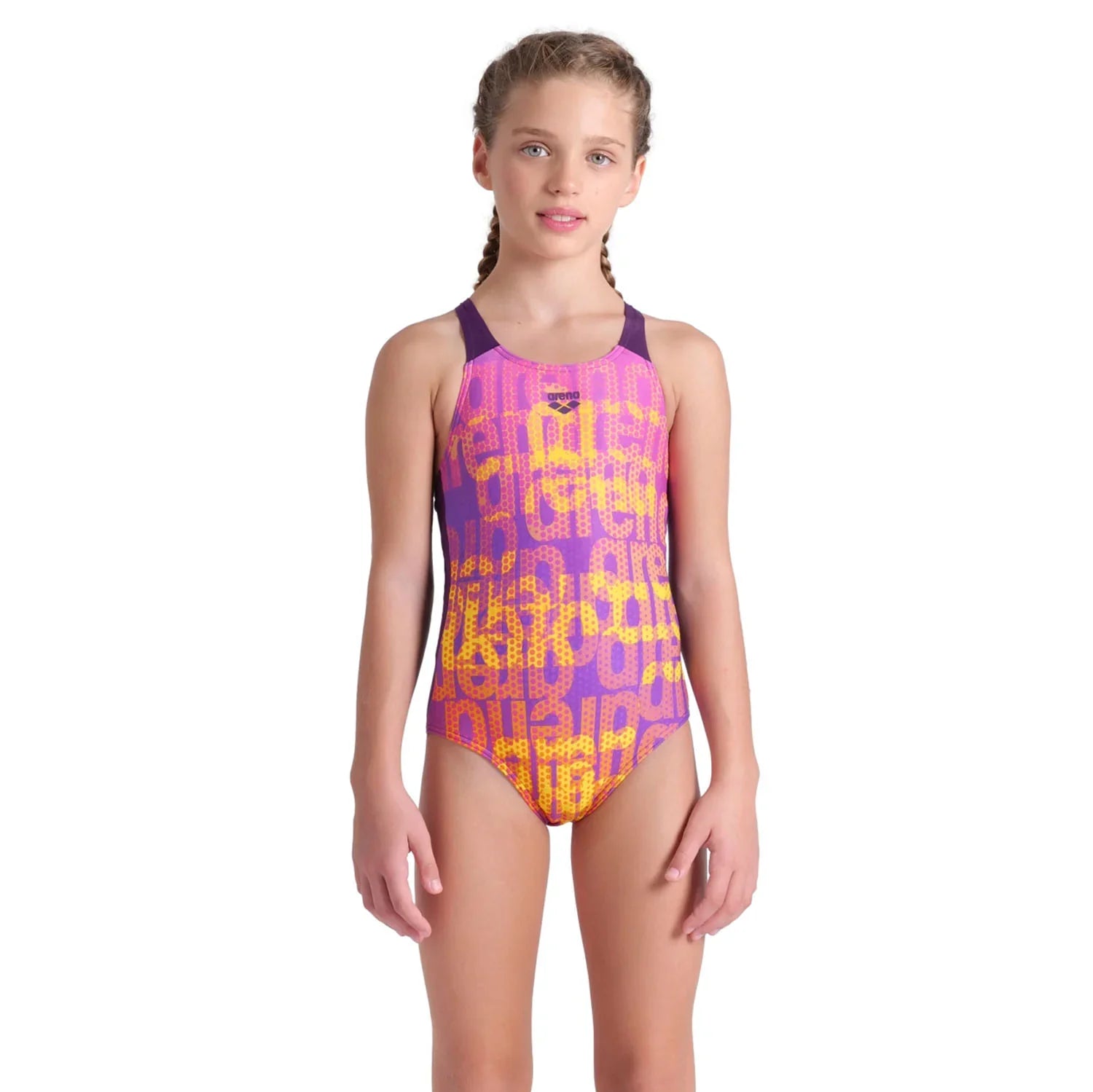 Arena Girls' Multi Colours Swimsuit 009007 Plum