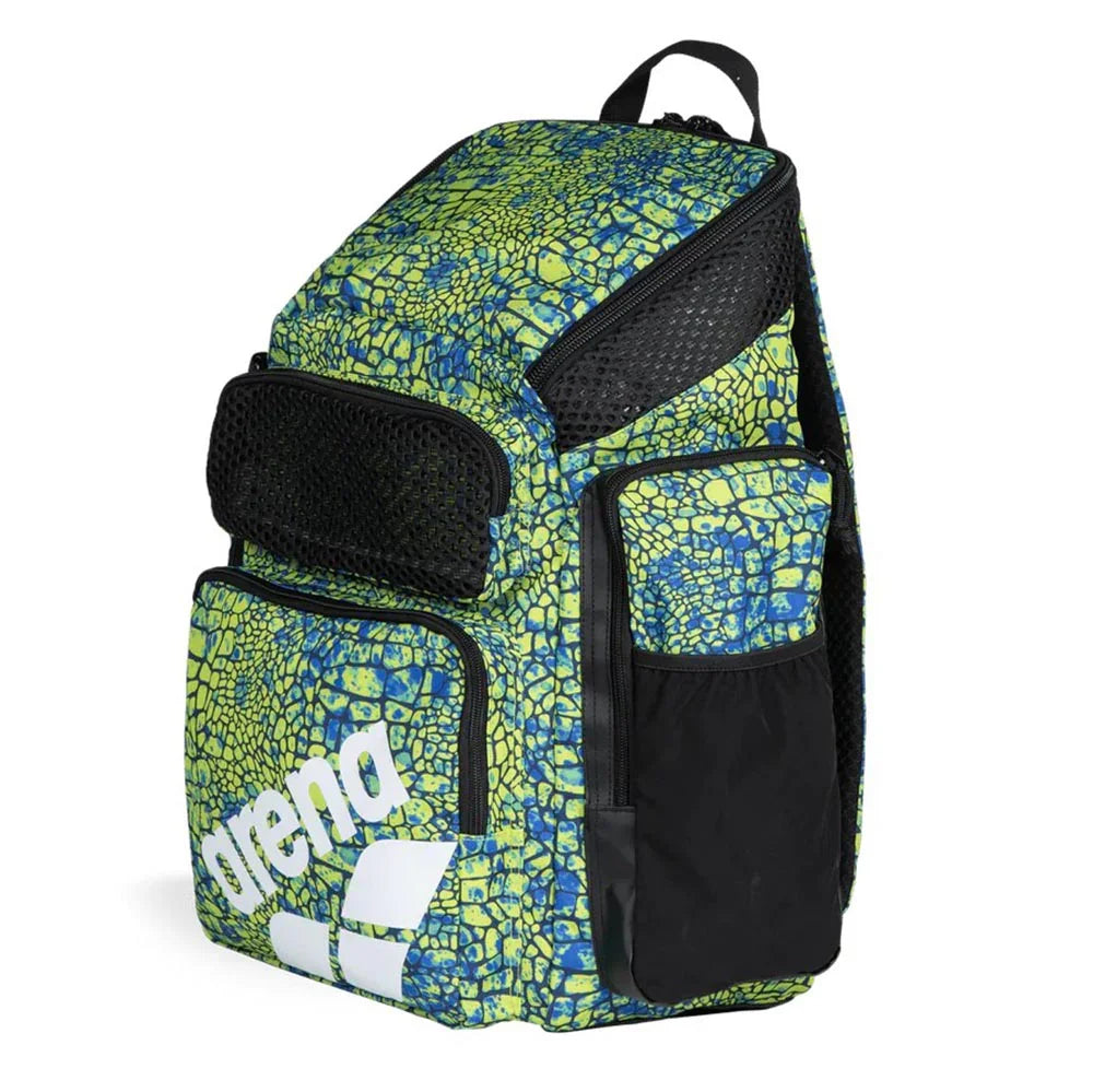 Arena One Go Allover Swim Sports Travel Backpack 45L - Snakeskin Green