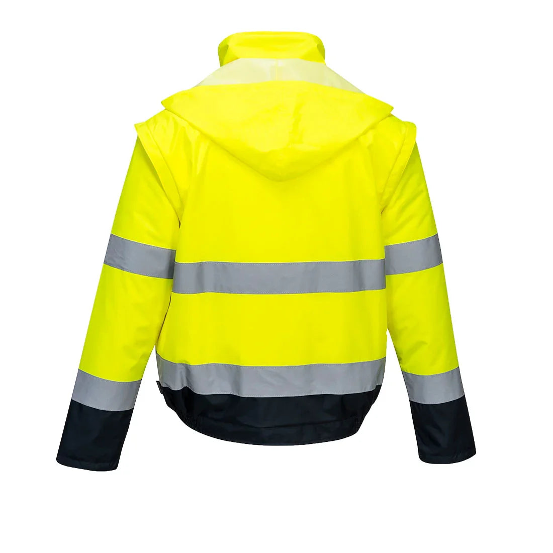 Portwest C464 Hi-Vis 2-in-1 Contrast Essential Lite Bomber Jacket Yellow/Navy