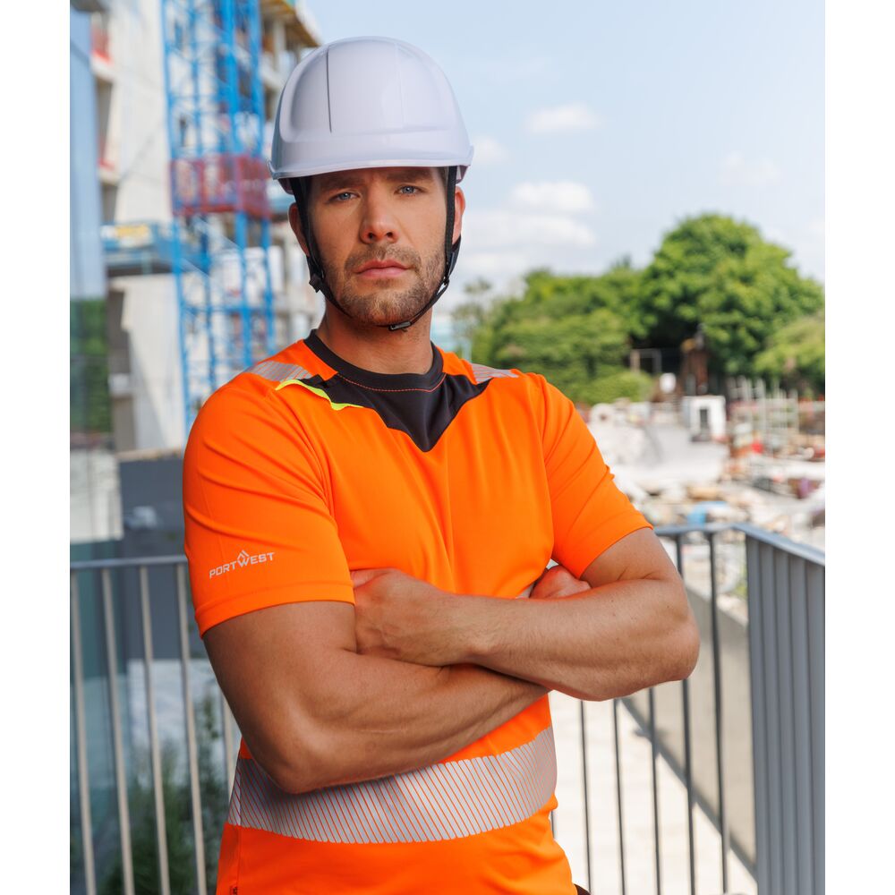 Portwest DX4 Hi-Vis T-Shirt Short Sleeve OrangeBlack_M