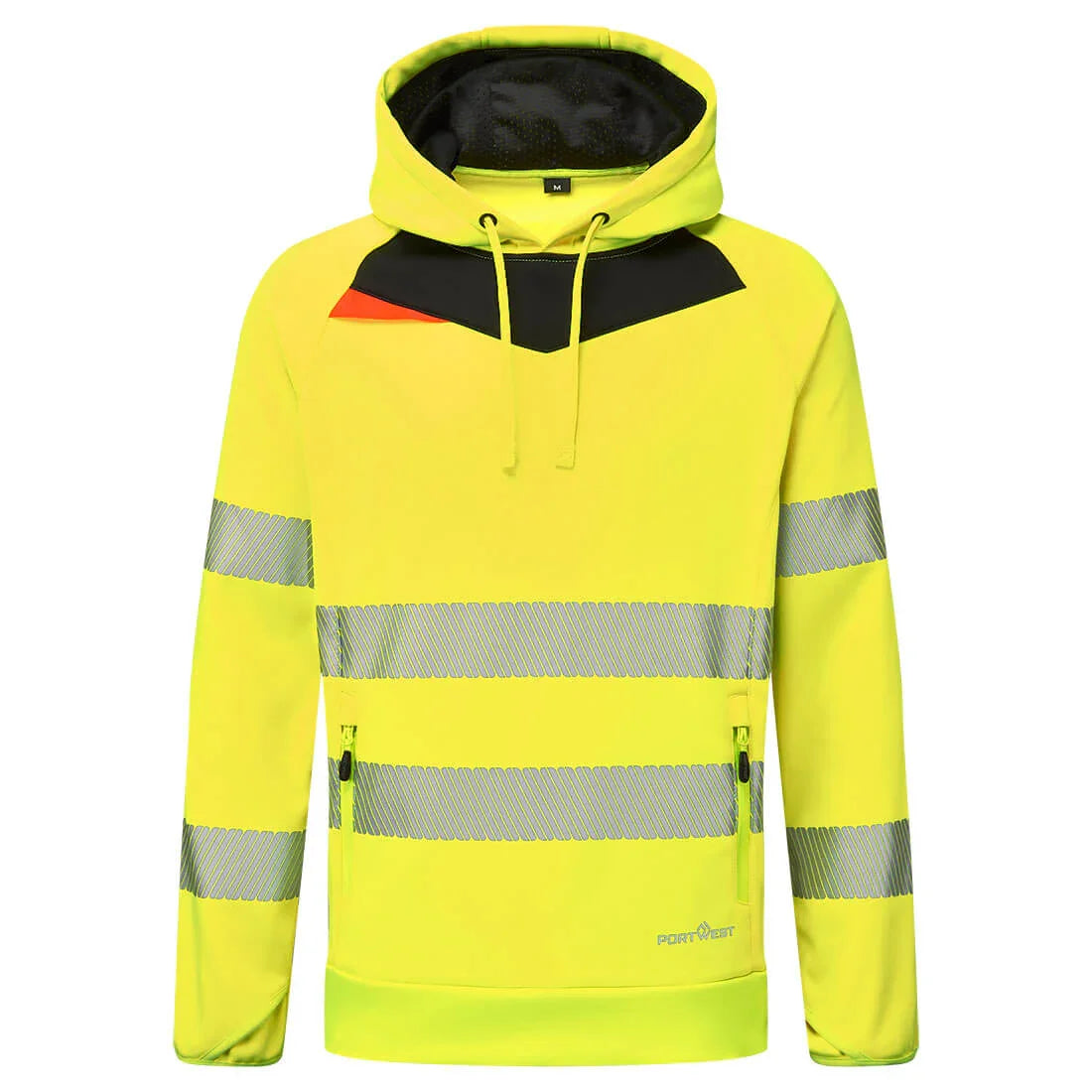 Portwest DX4 Hi-Vis Overhead Hoodie Yellow Black DX483