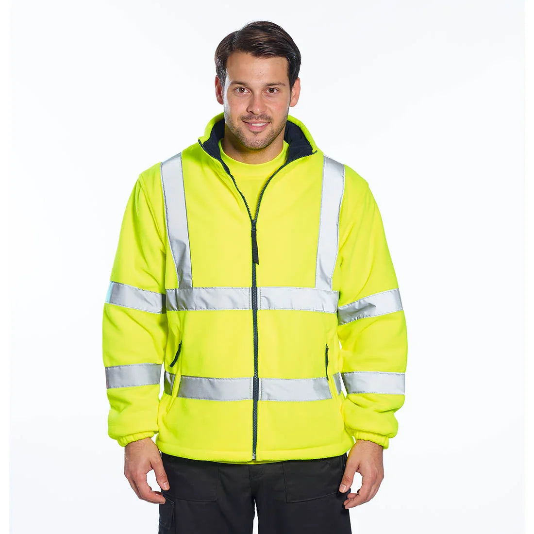 Portwest F300 Mesh Lined Hi-Vis Fleece - Yellow