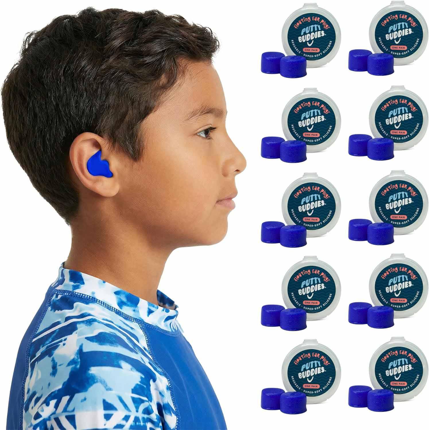 Putty Buddies Floating swimming earplugs Blue 10 Pairs