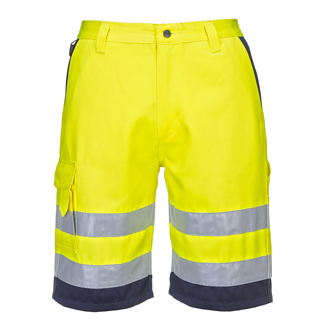 Portwest L043 Hi-Vis Lightweight Polycotton Shorts Yellow/Navy