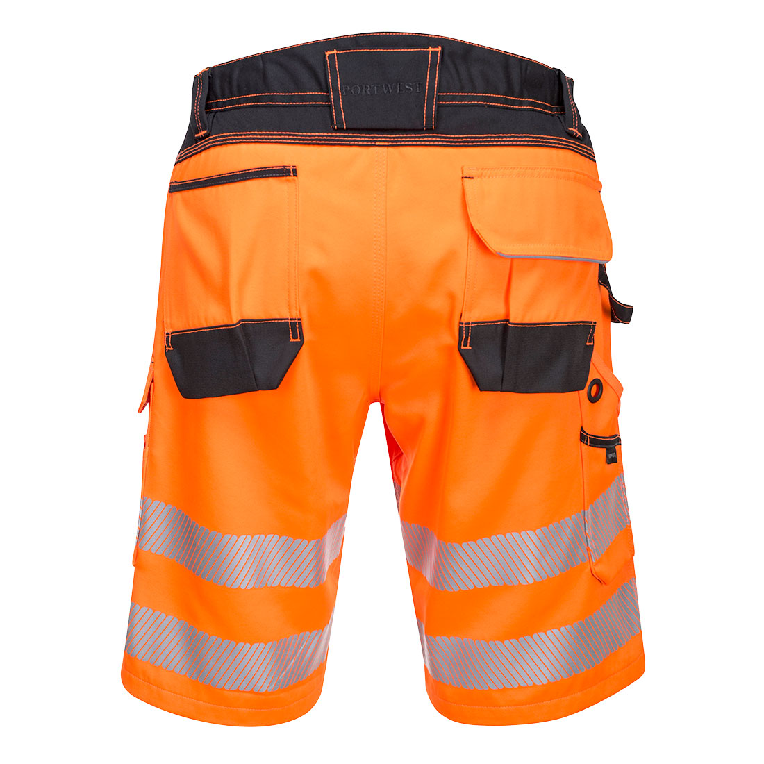 Portwest PW348 PW3 Hi-Vis Shorts Orange/Black Back