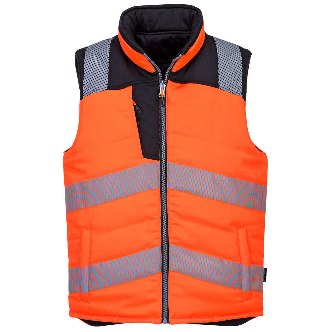 Portwest PW374 PW3 Hi Vis Reversible Bodywarmer Orange/Black