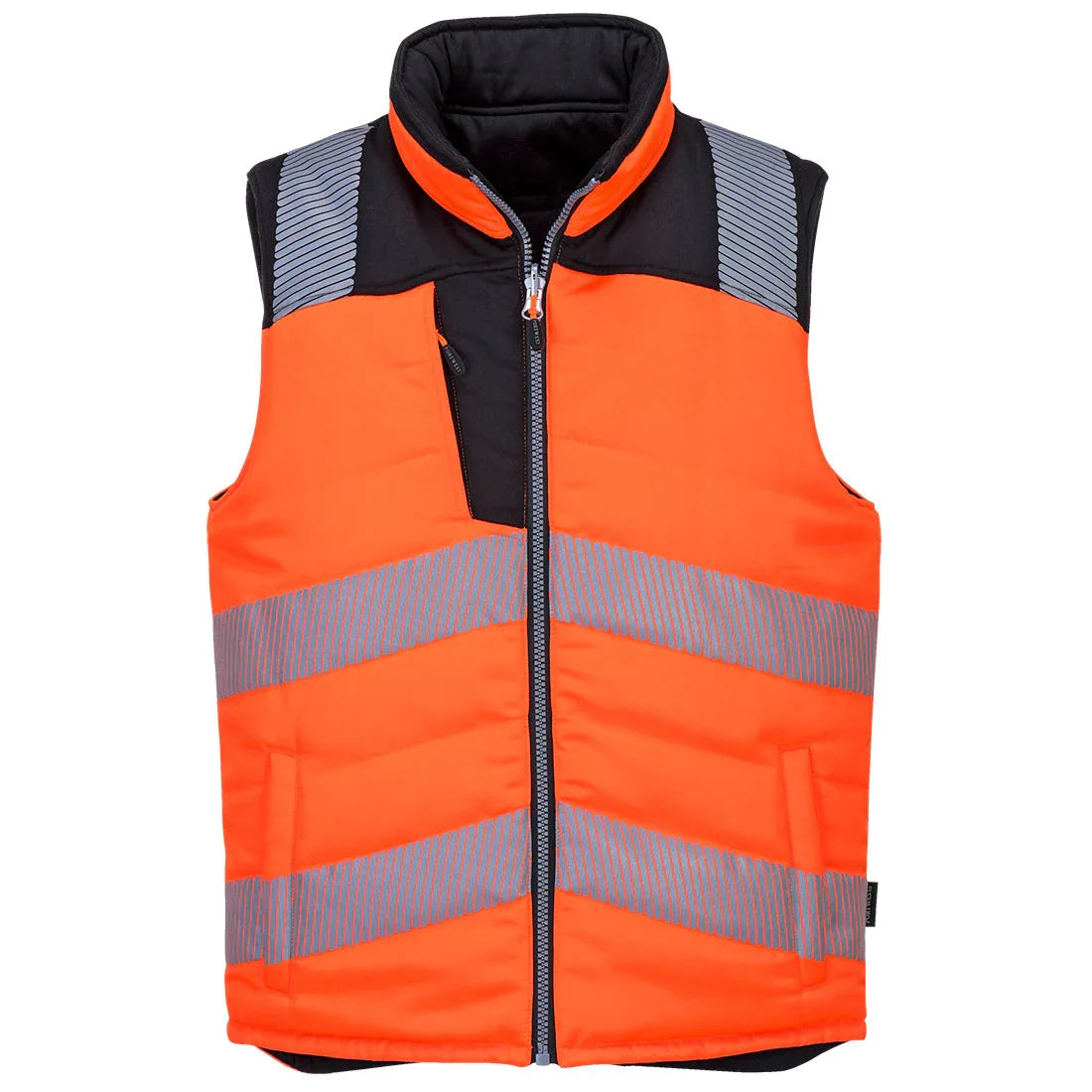 Portwest PW374 PW3 Hi Vis Reversible Bodywarmer Orange/Black