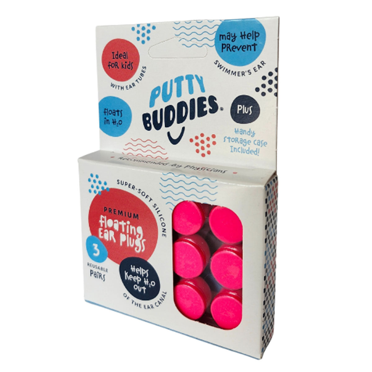 Putty Buddies Hot Pink Floating Ear Plugs