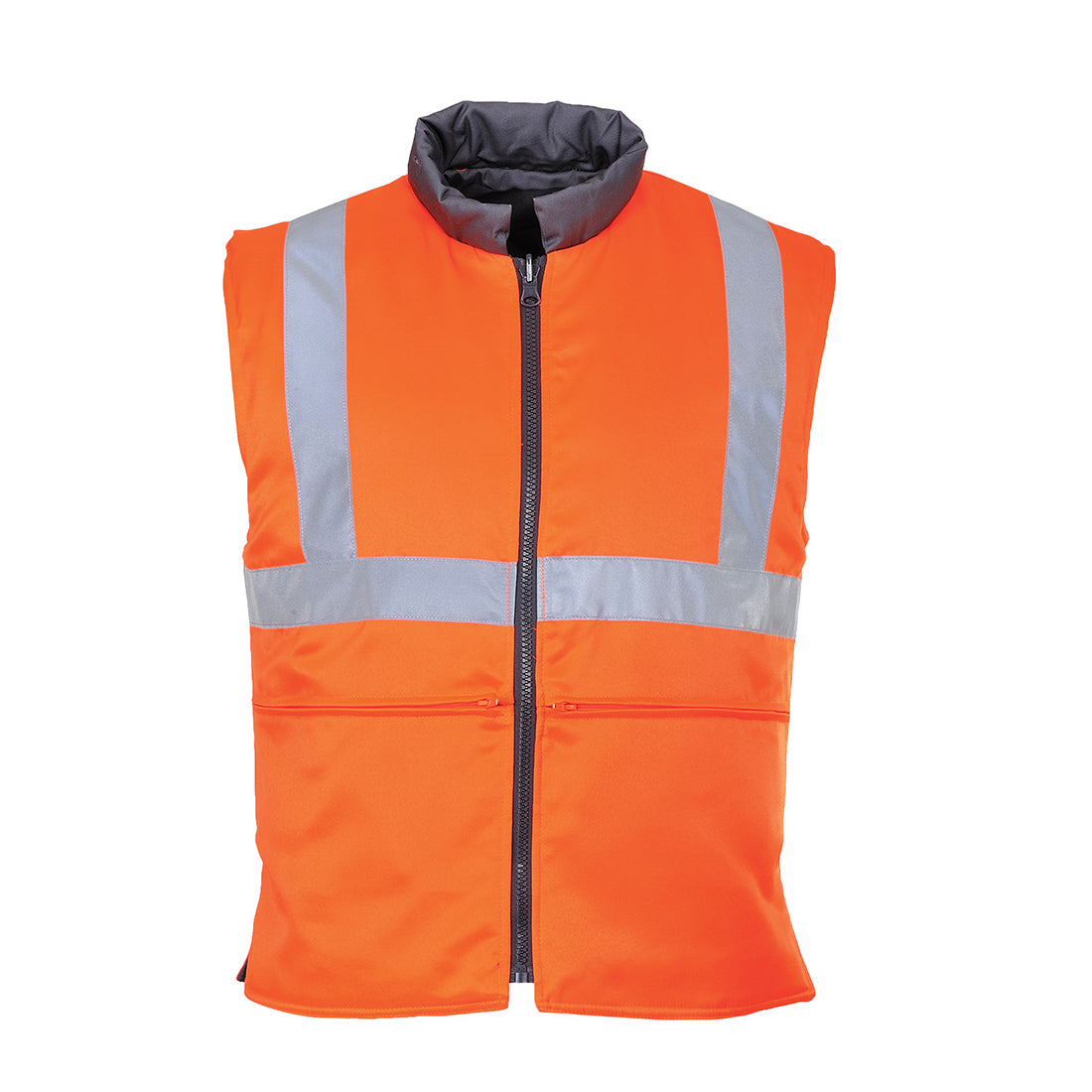 Portwest RT44 Hi-Vis Reversible Bodywarmer - Orange