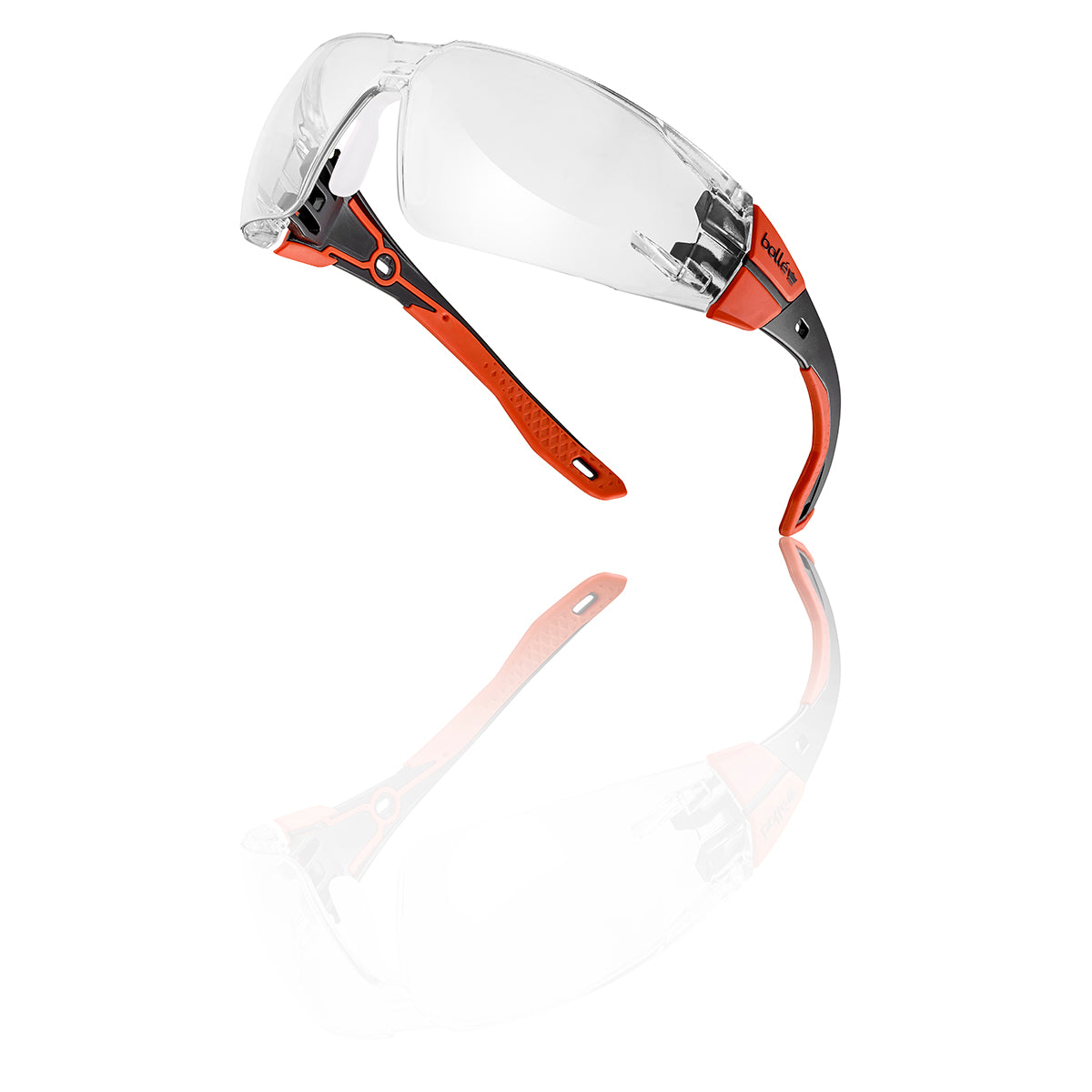 Bolle RUSH+ 2.0 Safety Glasses with orange and black temple Clear Lens RUSPMN11E