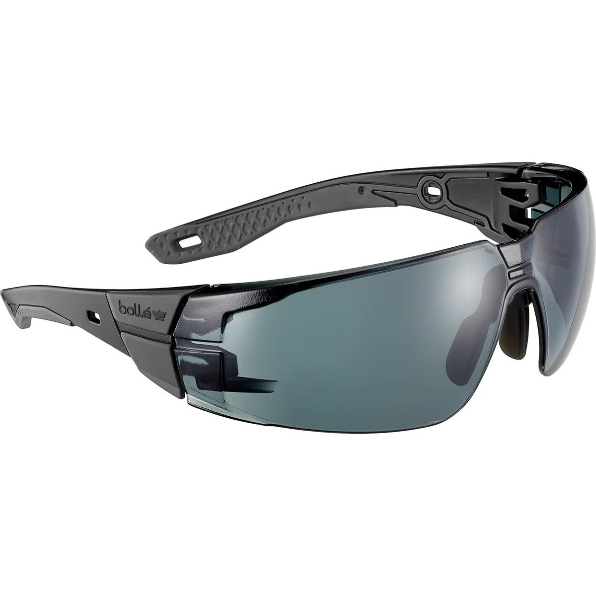 Bolle RUSH+ 2.0 Smoke Lens Safety Glasses with Black and Grey Frame - RUSPMN20E