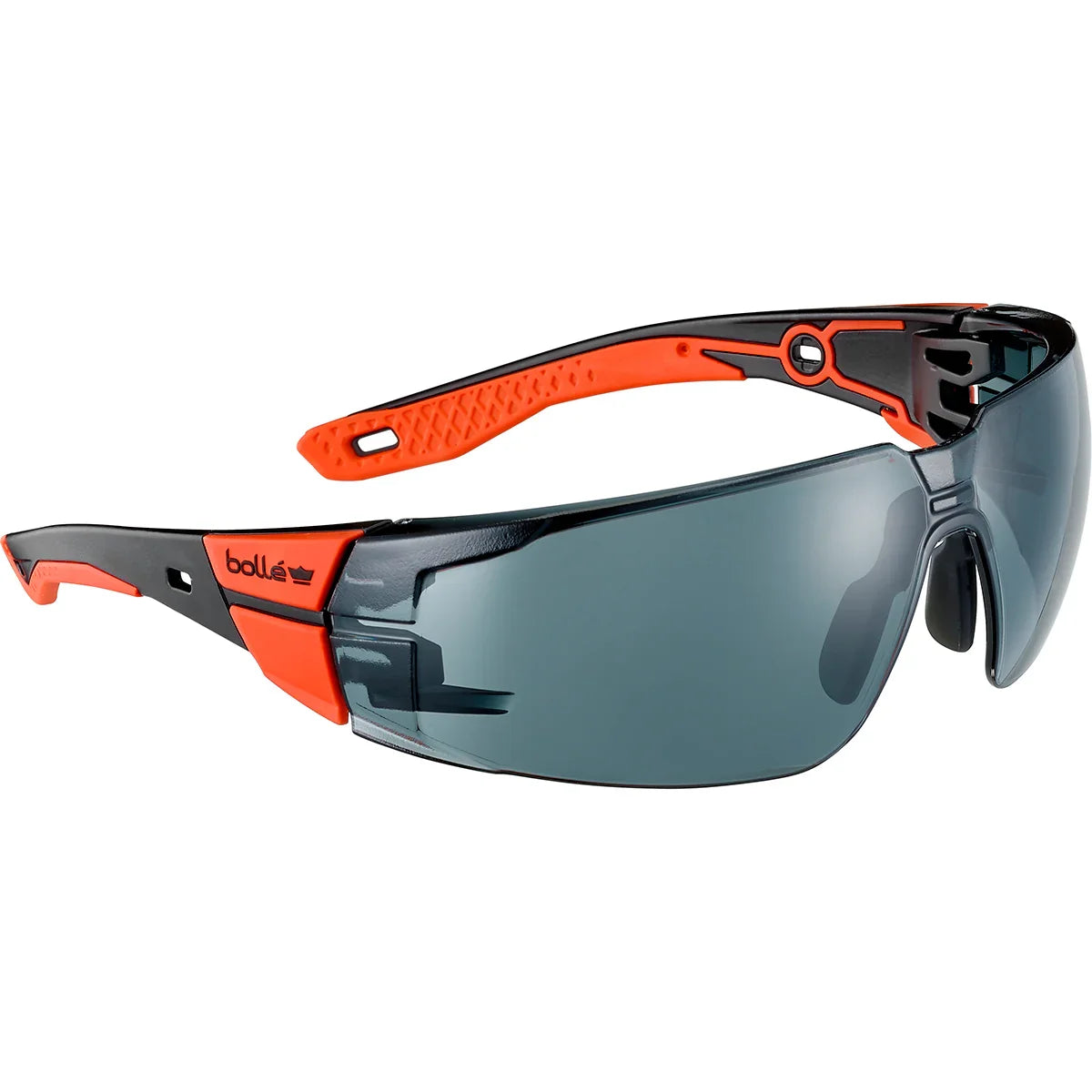 Bolle RUSH+ 2.0 Smoke Lens Safety Glasses with Black/Red Frame RUSPMN21E