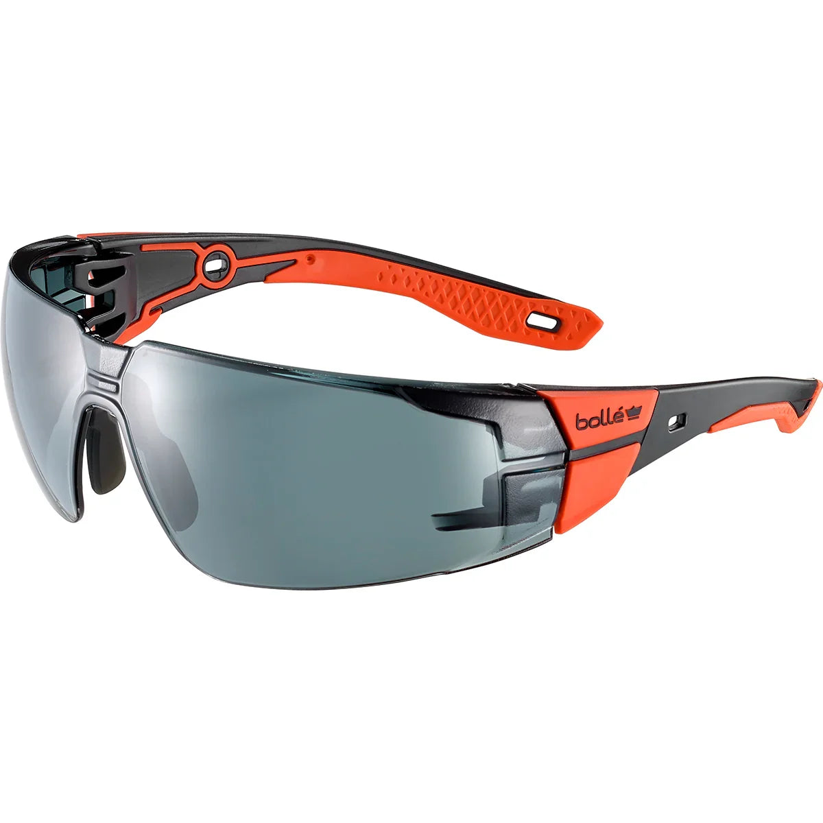 Bolle RUSH+ 2.0 Smoke Lens Safety Glasses with Black/Red Frame