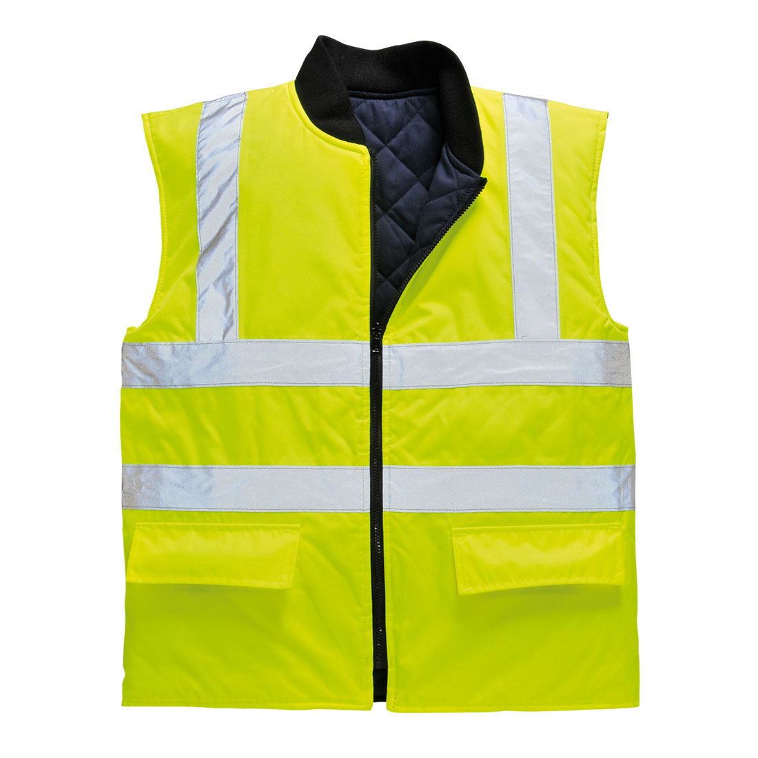 Portwest S469 Hi-Vis Reversible Bodywarmer Yellow