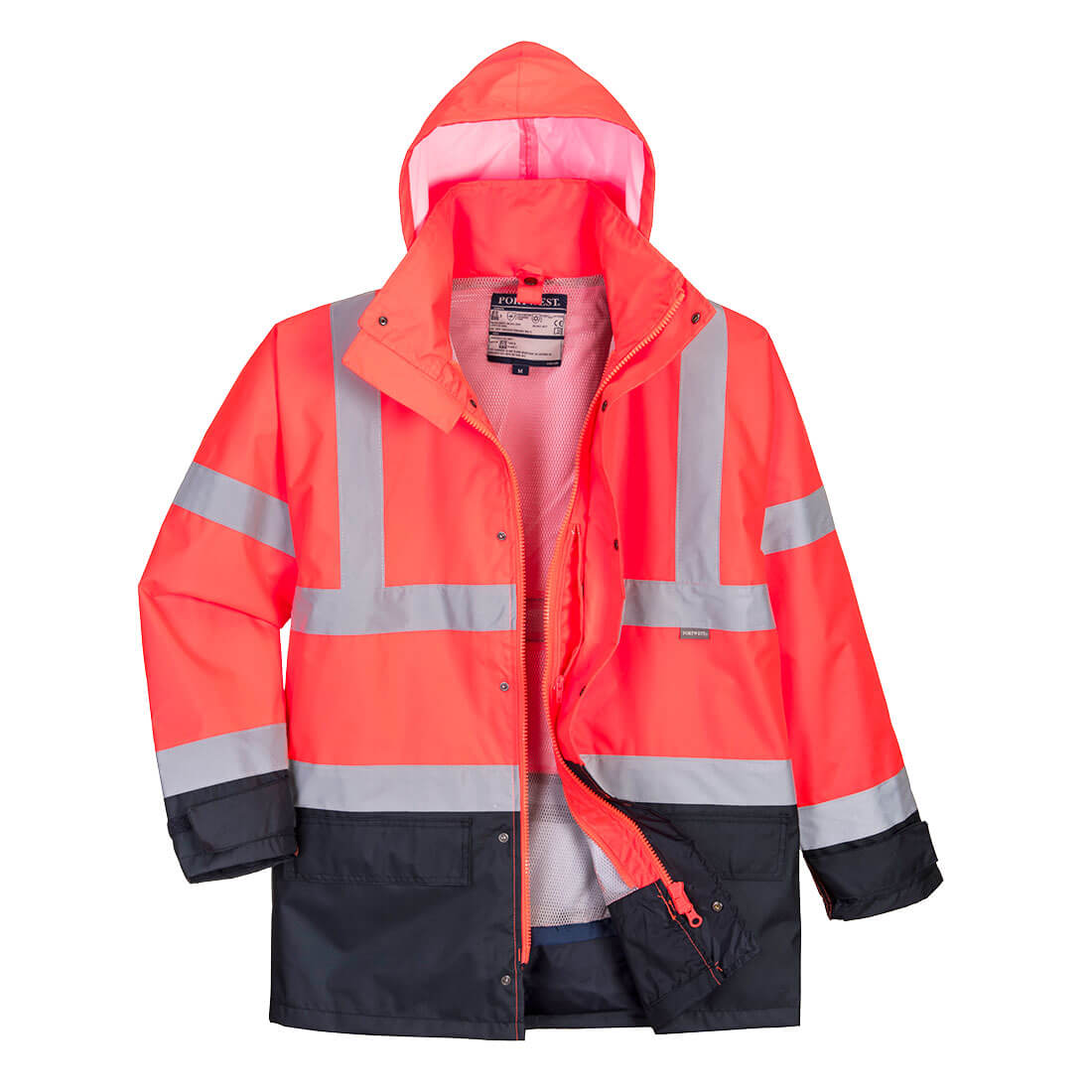 Portwest S768 Hi-Vis 5-in-1 Contrast Executive Jacket - Red/Navy