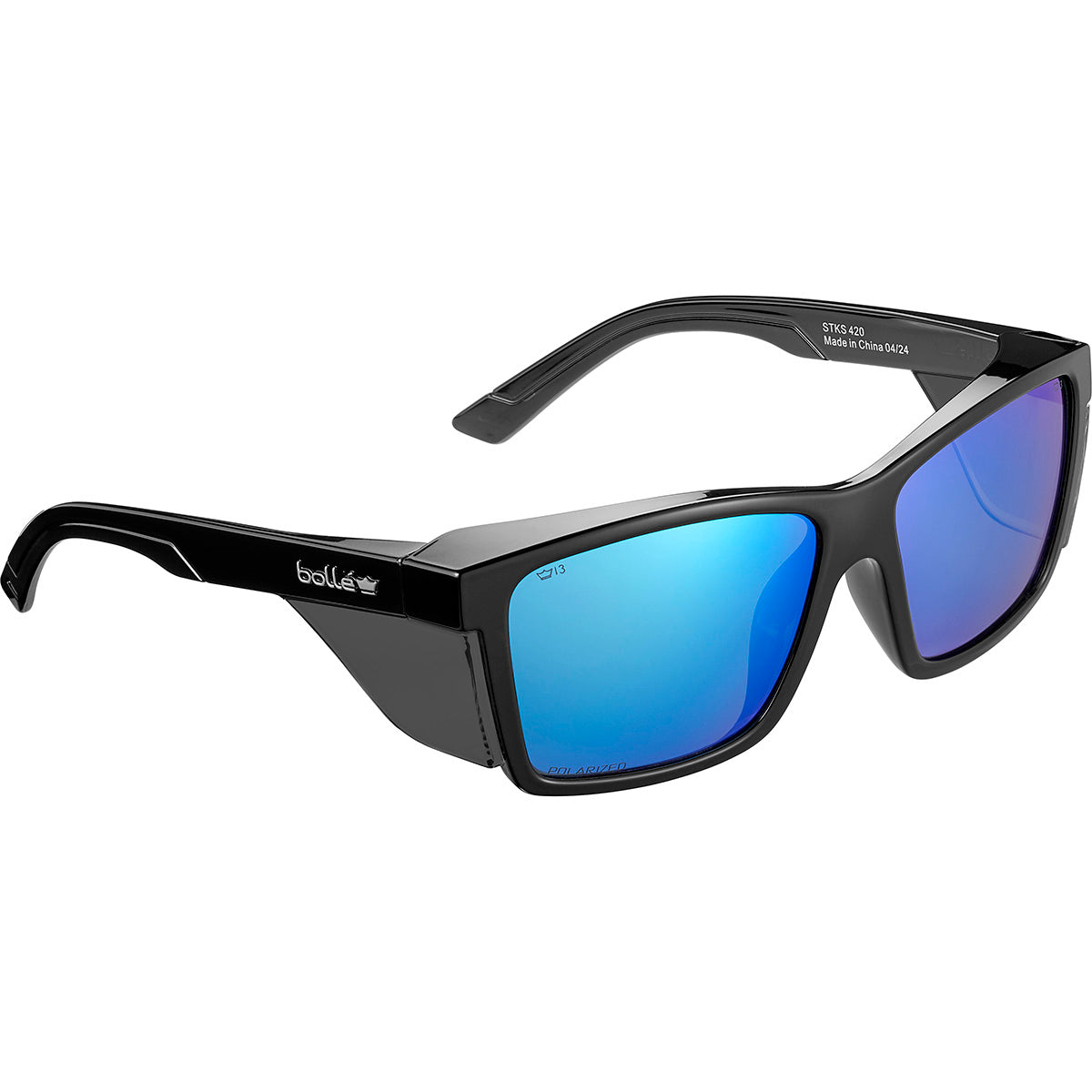 Bolle STKS 420 Cobalt Flash Polarised Safety Glasses Black Frame STK42N51E