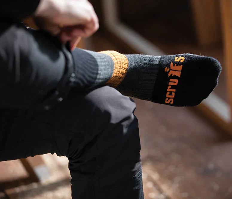 Scruffs Trade Socks Black 3pk Size 7 - 9.5_M