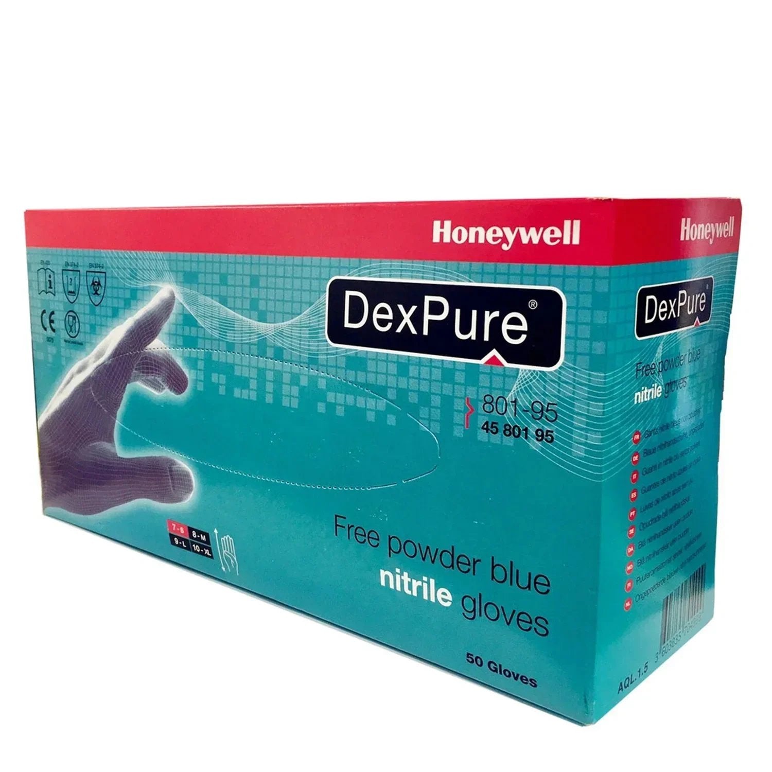 Honeywell 4580195 – 07 Perfect Fit Glove Dexpure 801 – 95, misura 7 (1 confezione da 50