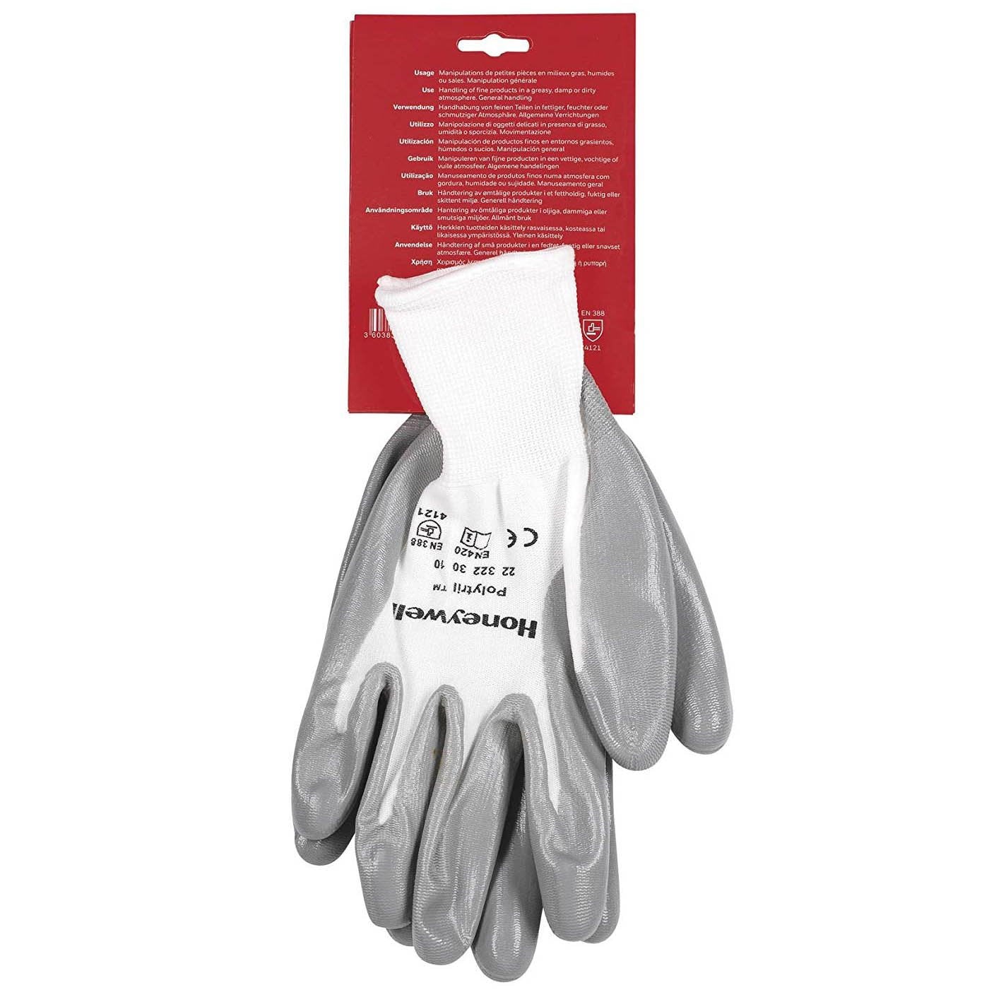 Honeywell 2232230 Polytril Grey Nitrile Gloves