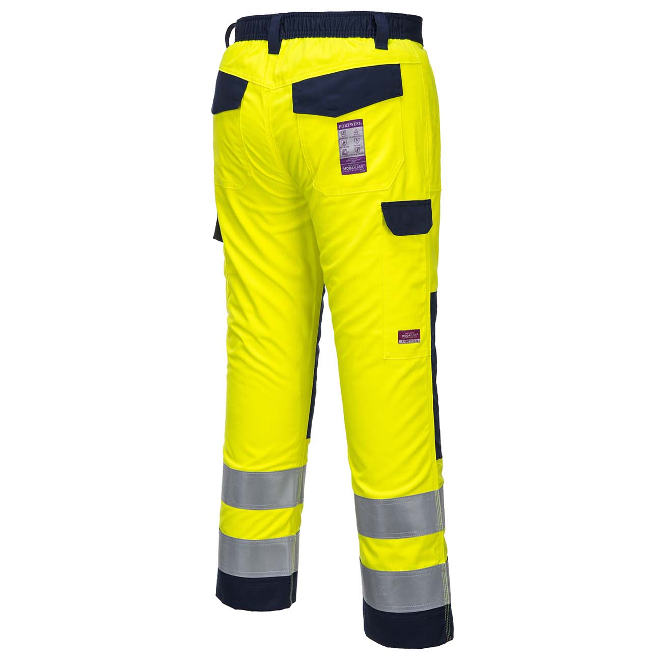 Portwest MV46 Hi-Vis Modaflame Trouser - Yellow/Navy