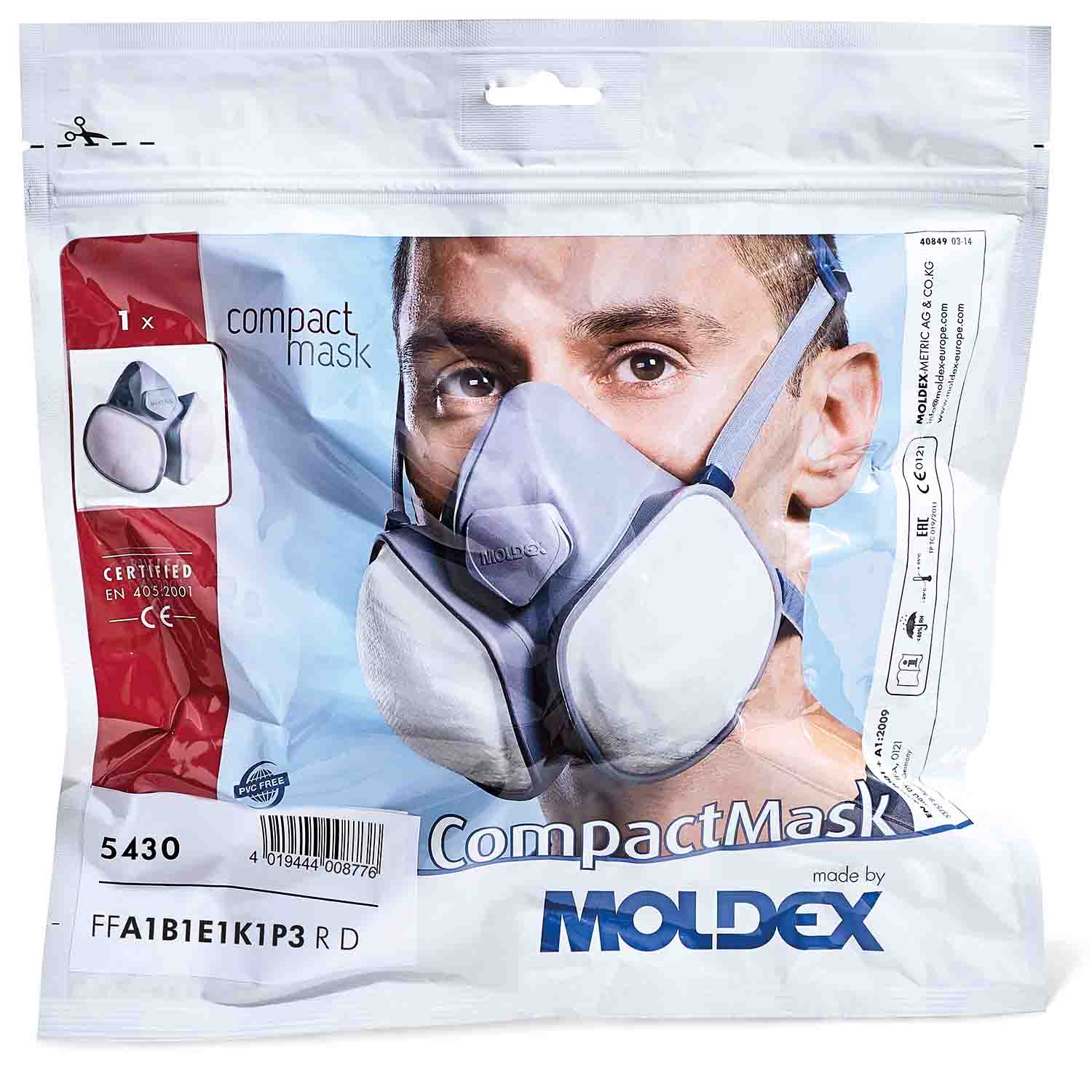 Moldex 5430 CompactMask FFABEK1P3 R D Half Face Mask