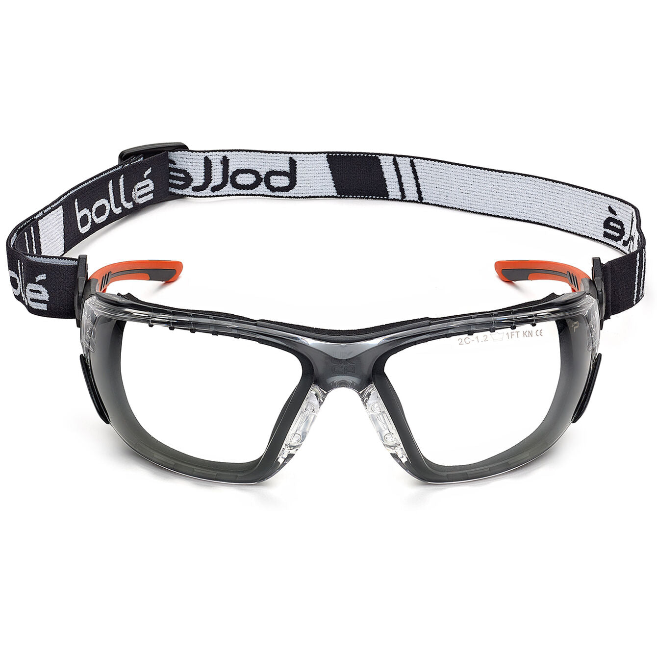Bolle NESS+ Clear Lens Safety Glasses with Foam and Strap - PSSNESF028