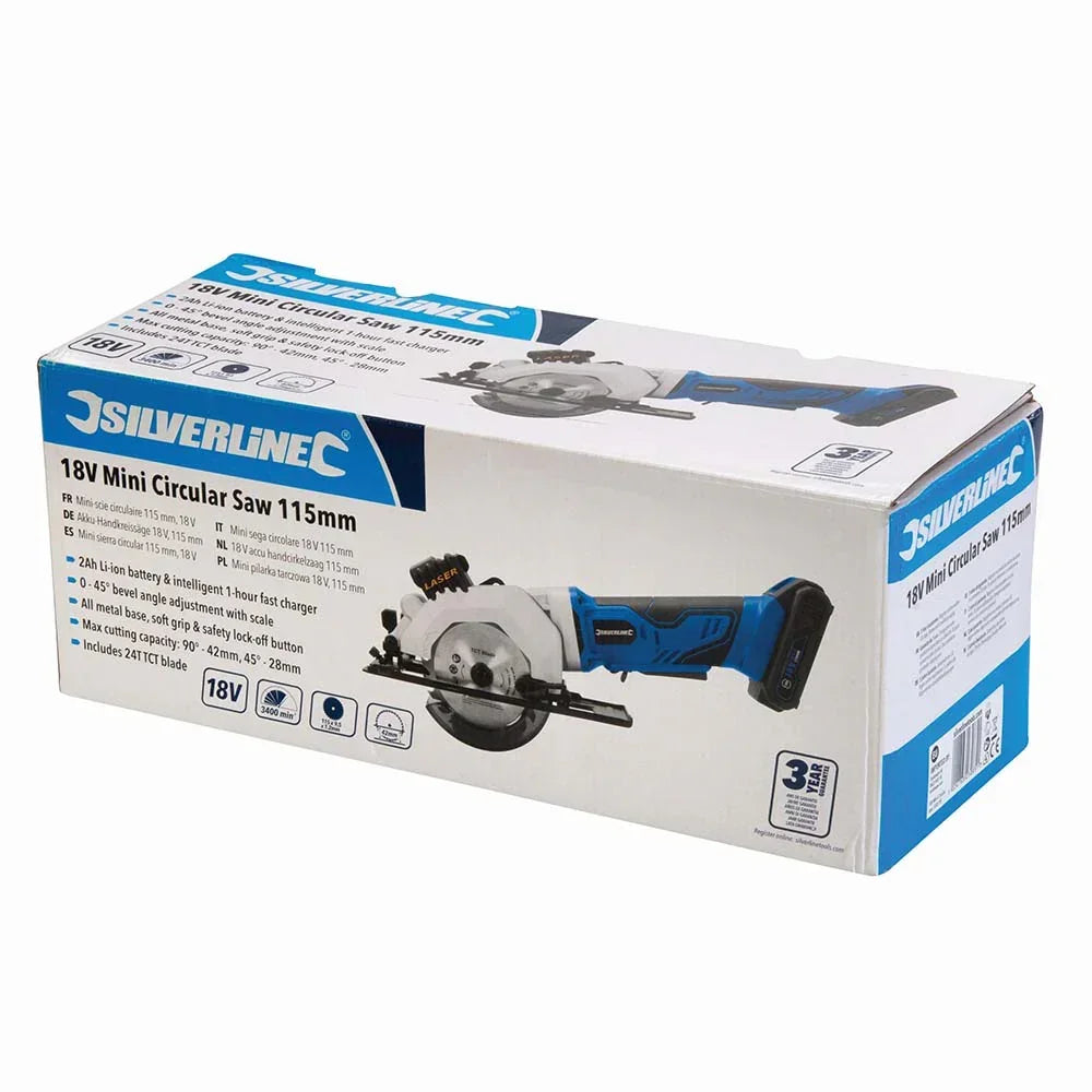 Silverline 938778 18V Mini Cordless Circular Saw 115mm