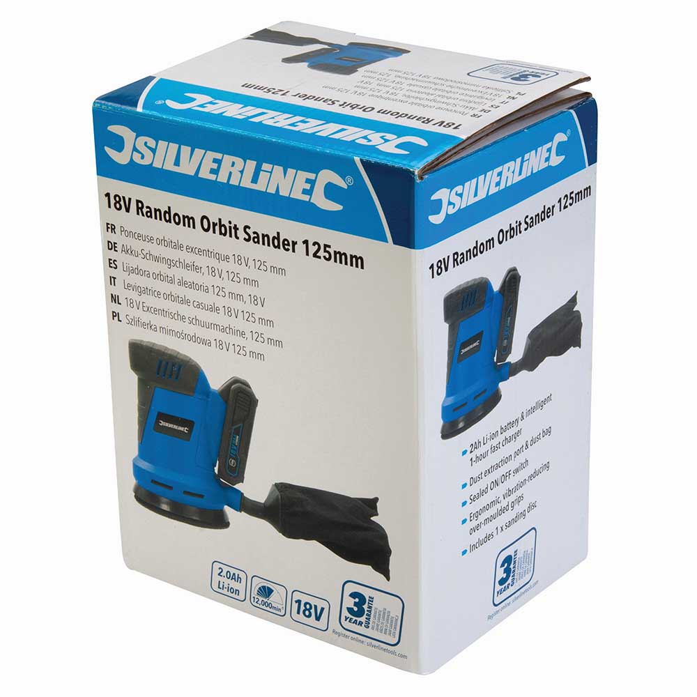 Silverline 953705 18V Cordless Random Orbit Sander 125mm 4