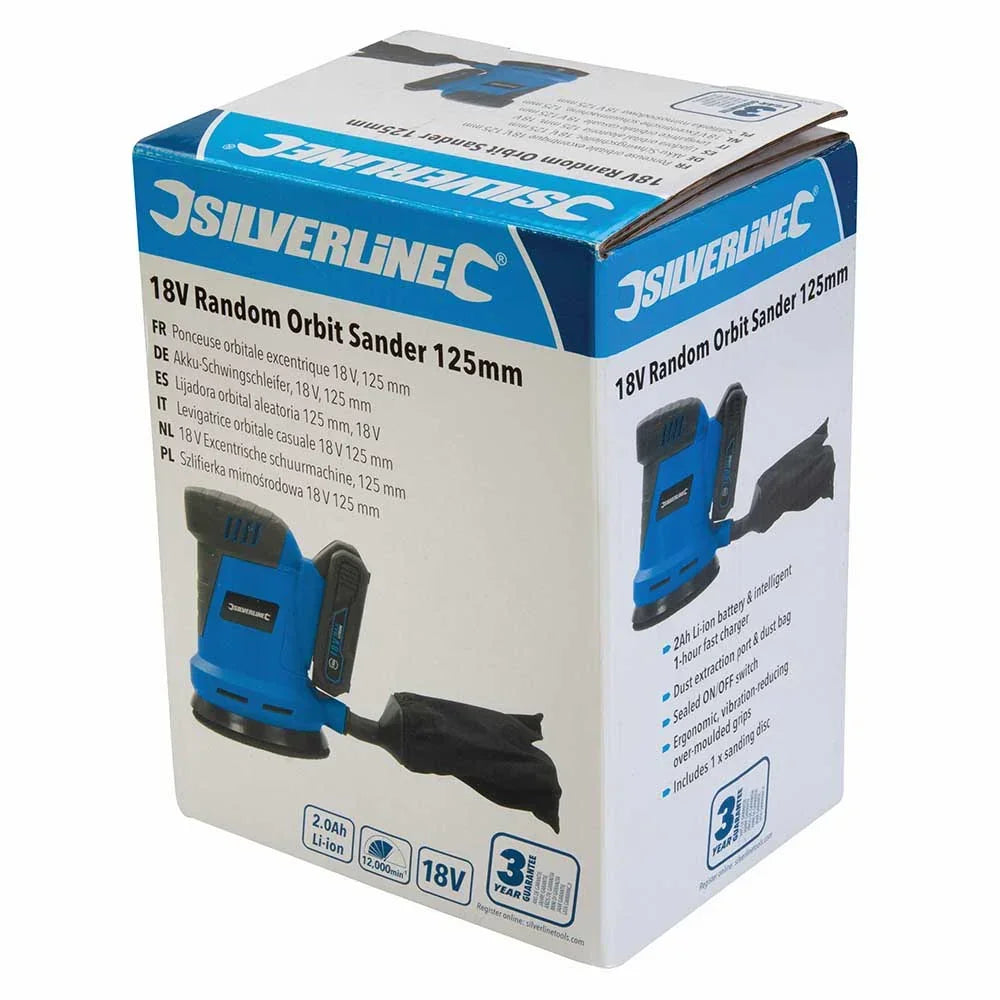 Silverline 953705 18V Cordless Random Orbit Sander 125mm 4