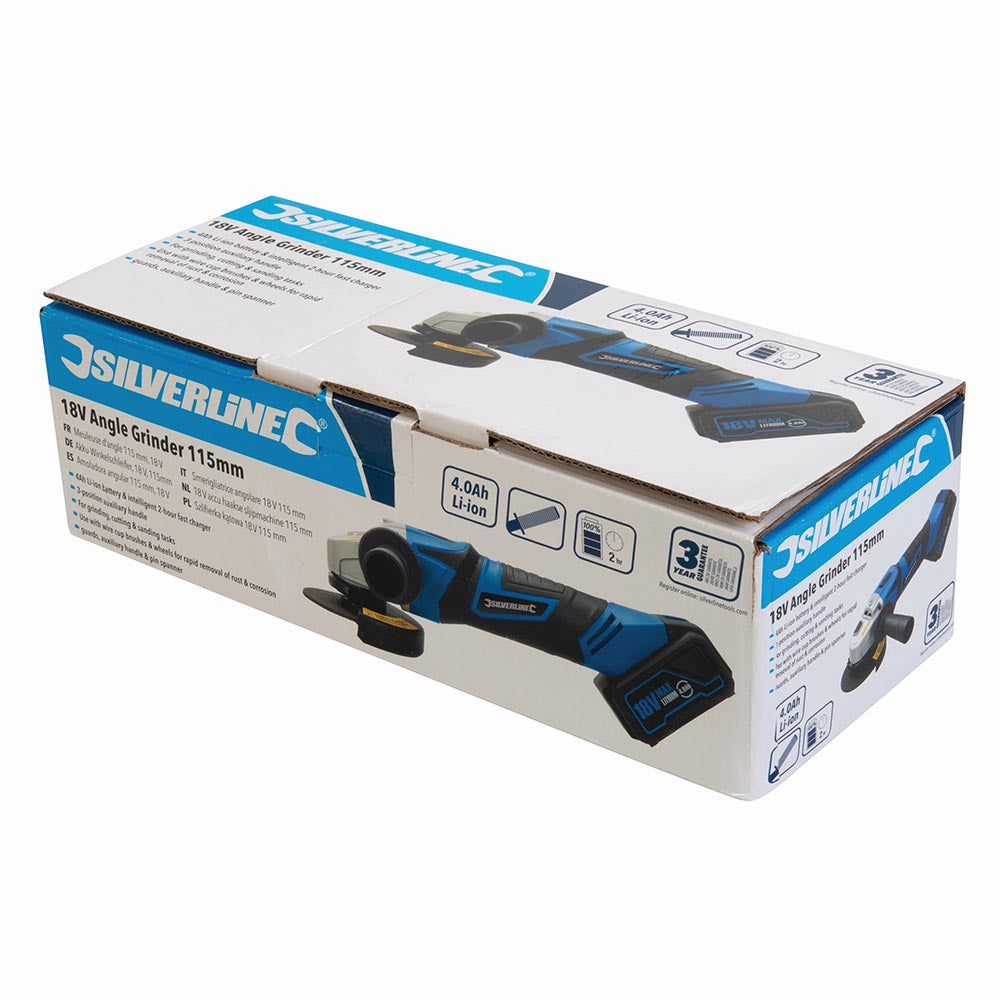 Silverline 980960 18V Cordless Angle Grinder 115mm 6