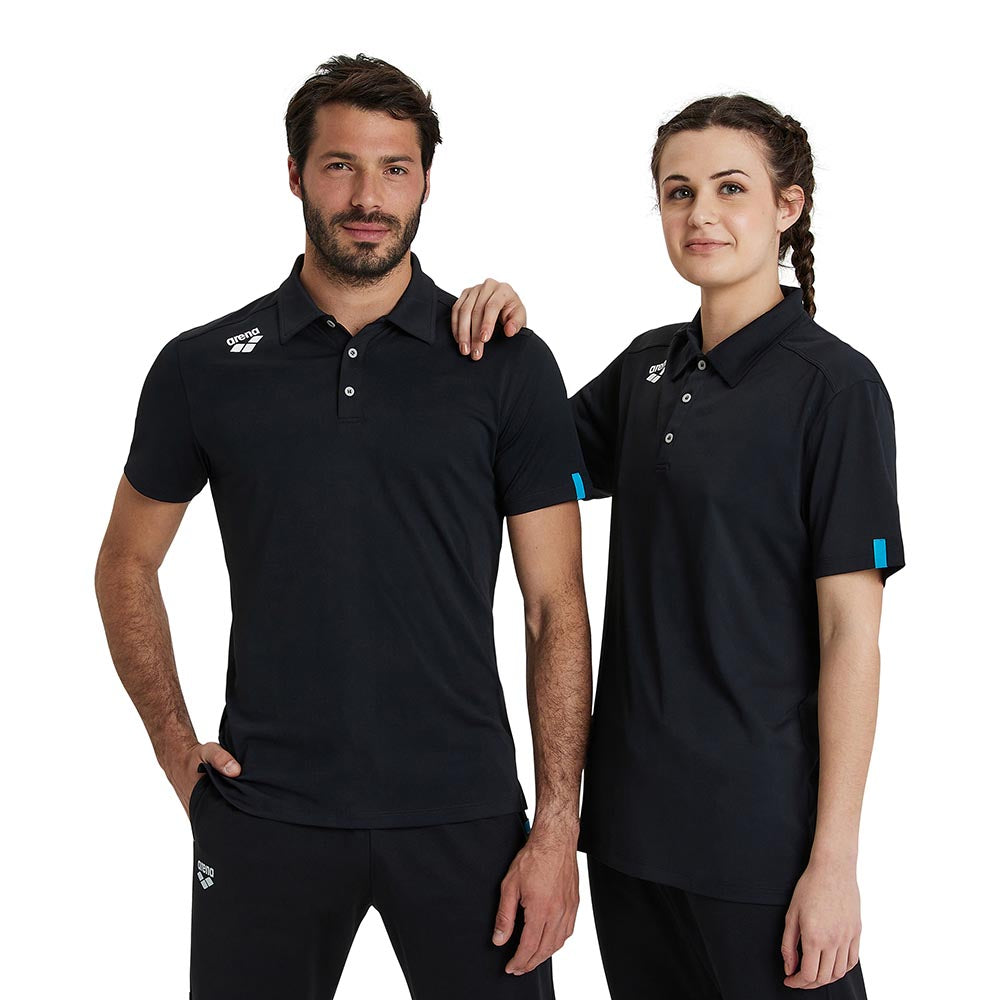 Arena Unisex Team Solid Polo Shirt - Black