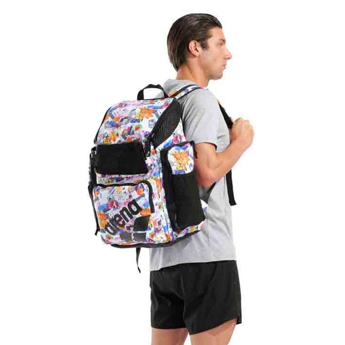 Arena One Go Allover Swim Sports Travel Backpack 45L - Collage
