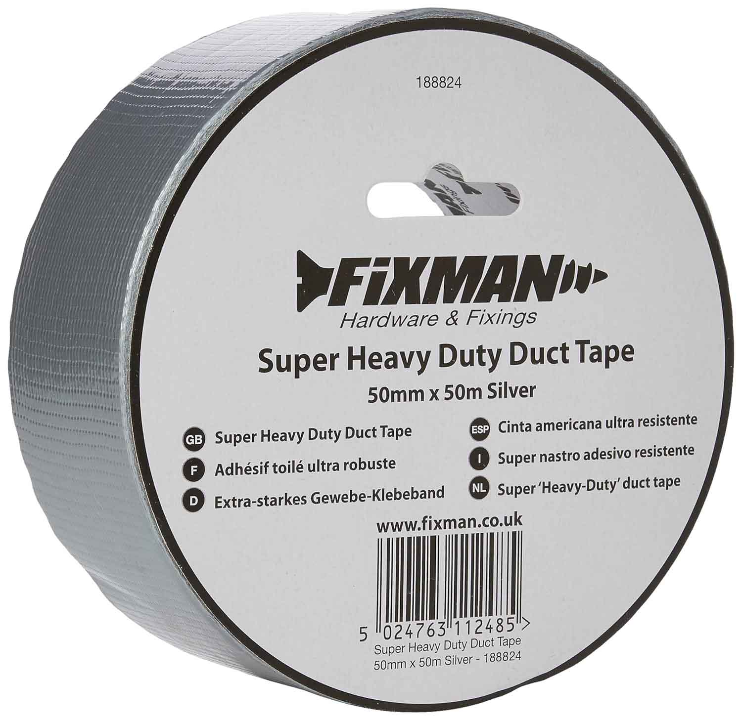 Fixman 188824 Super Heavy Duty Duct Tape  Silver