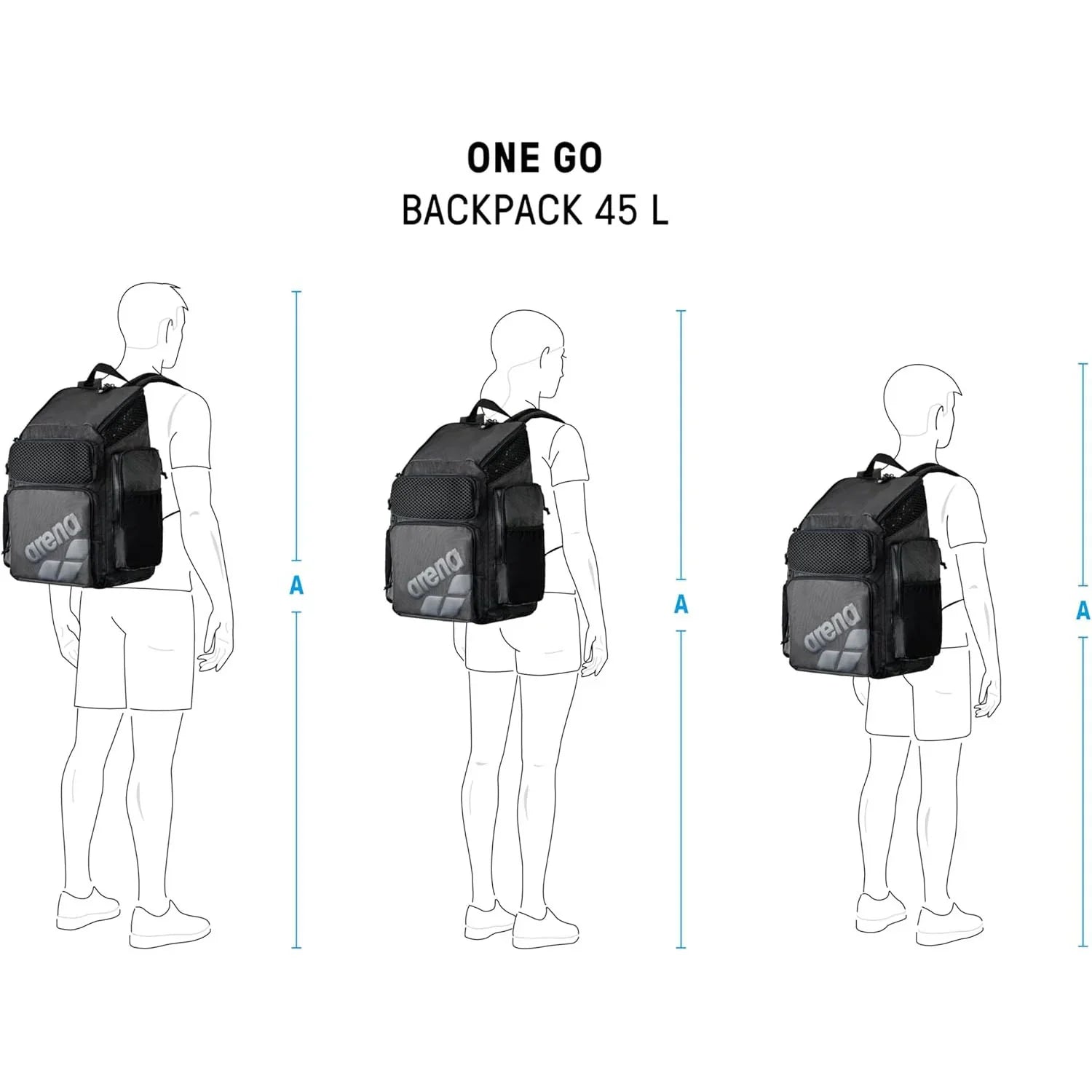 Arena One Go Allover Swim Sports Travel Backpack 45L - Pieces