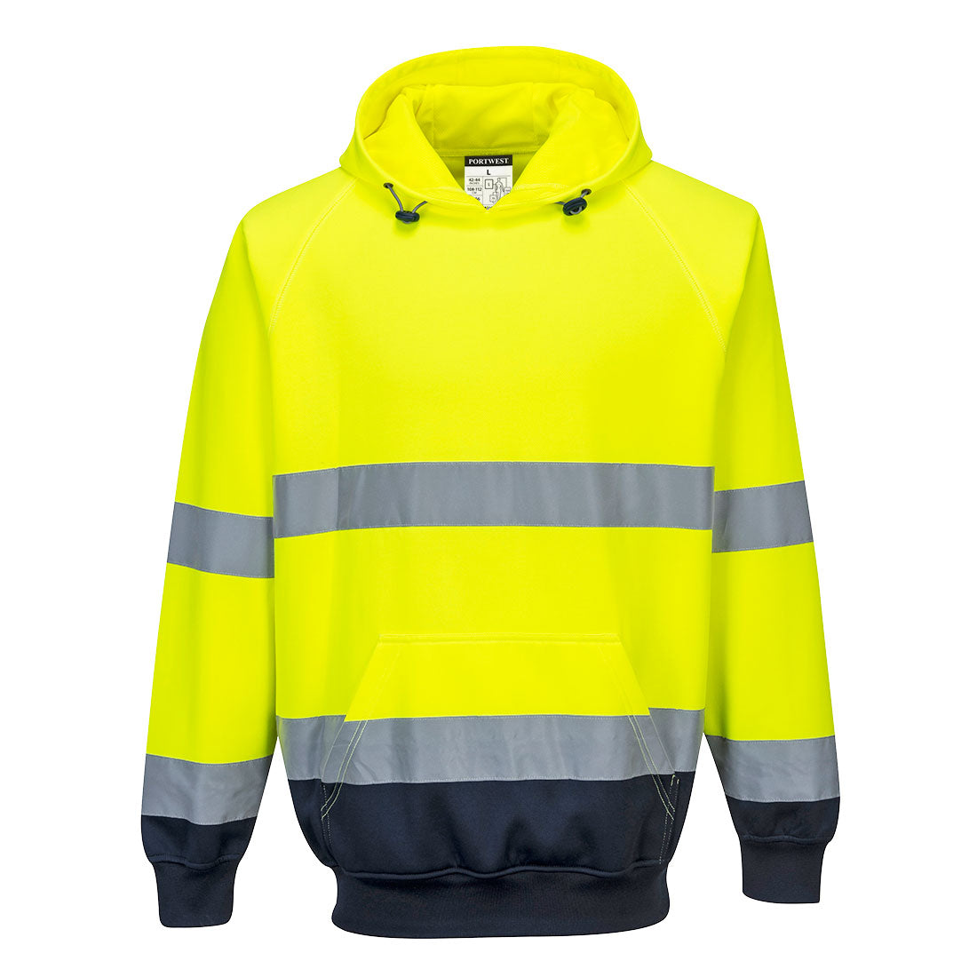 Portwest B316 Hi-Vis Contrast Hoodie Yellow Navy