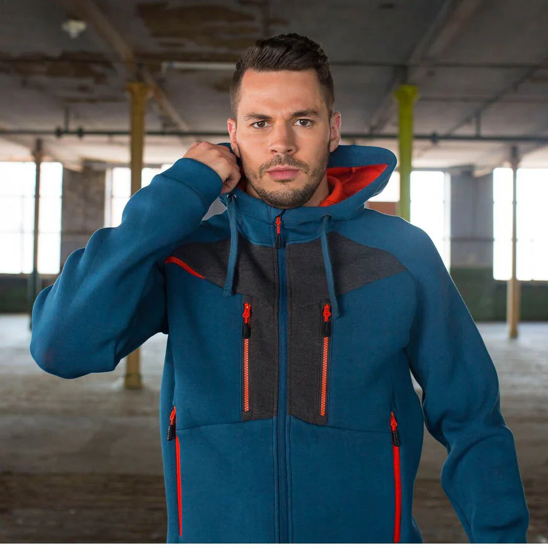 Portwest DX472 DX4 Zipped Hoodie - Metro Blue
