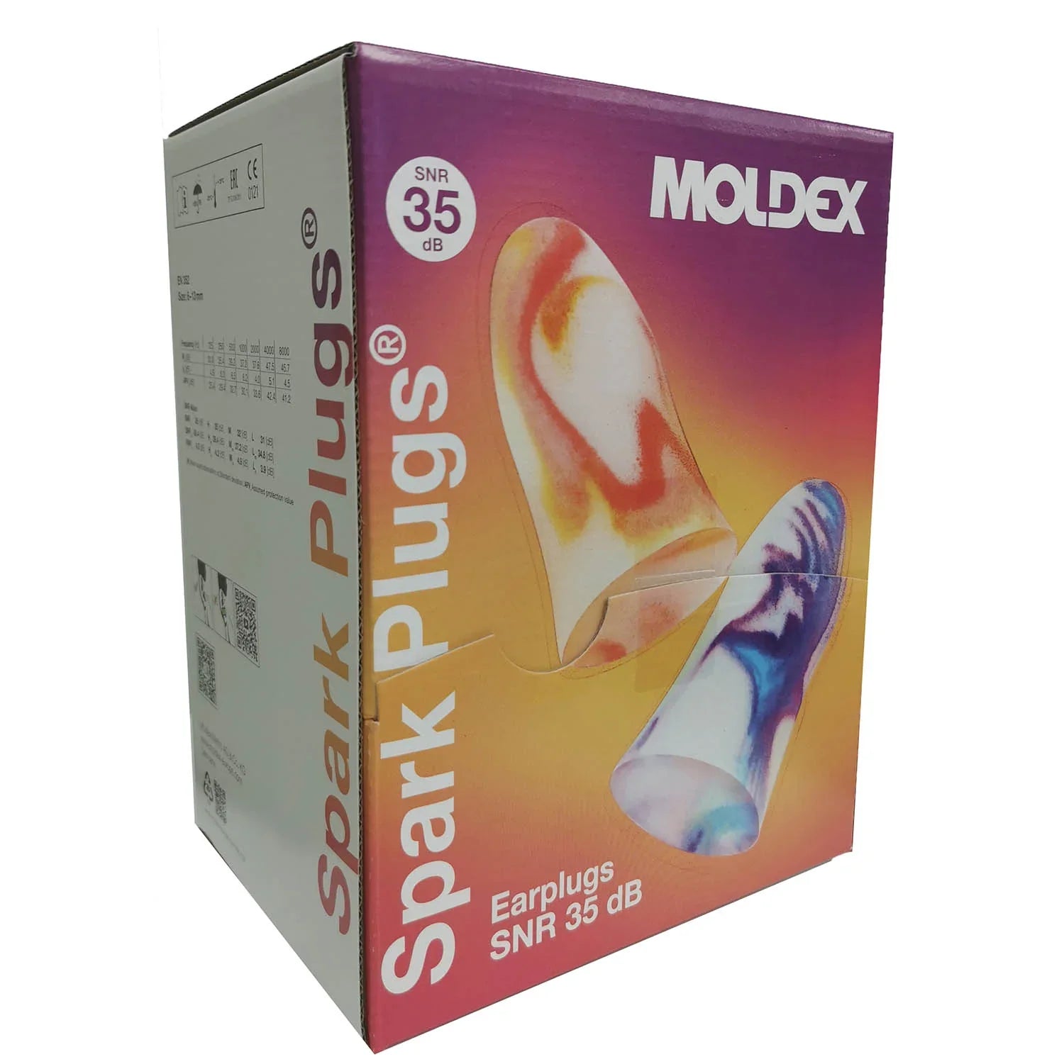 MOLDEX 7800 Spark Plugs Earplugs SNR 35dB Box of 200 Pairs