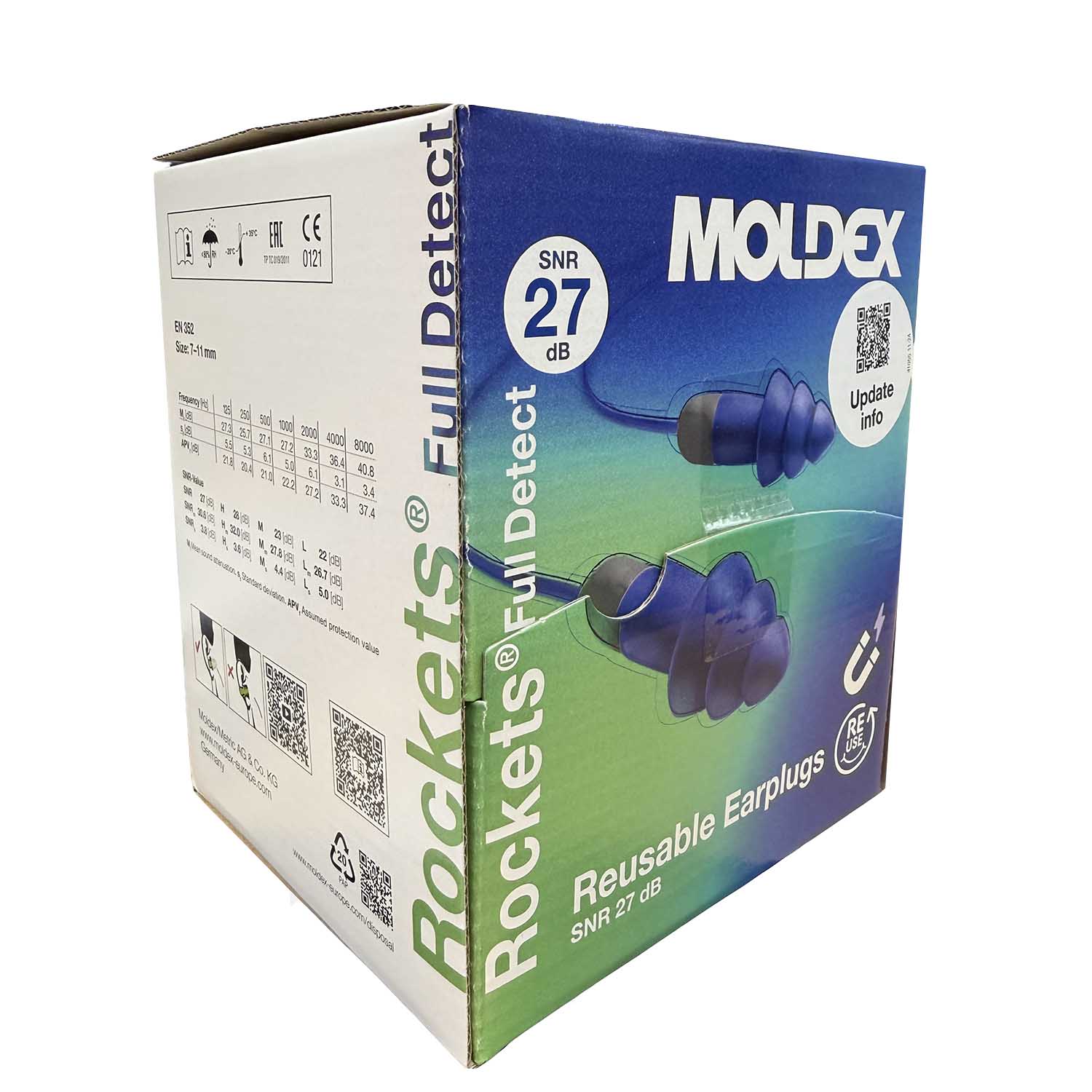 MOLDEX 6409 Rocket Full Detect Cord Earplugs - SNR: 27dB