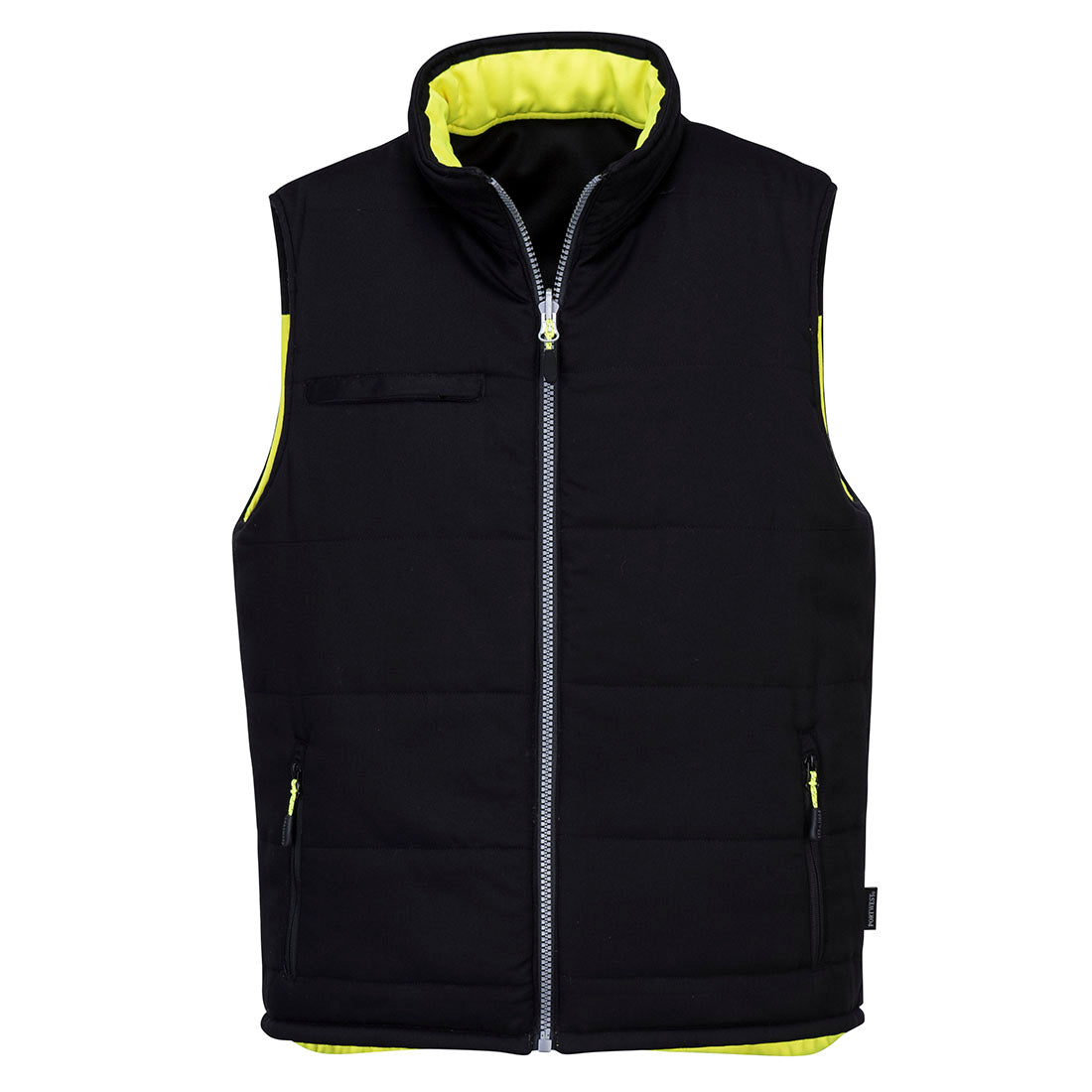 Portwest PW3 Hi-Vis Reversible Bodywarmer Yellow/Black