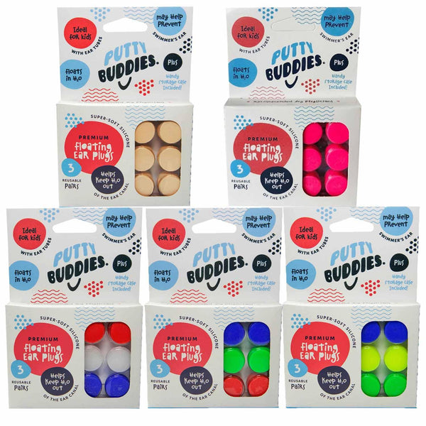 Putty Buddies Floating Swimming Earplugs - 3 Pairs / Pack