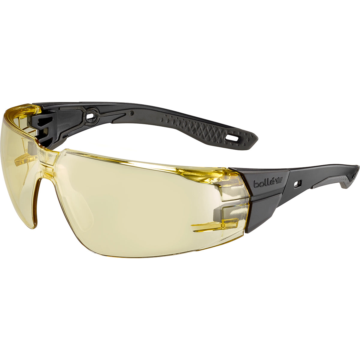 Bolle RUSH+ 2.0 Amber Lens Safety Glasses with Black and Grey Frame - RUSPMN32E