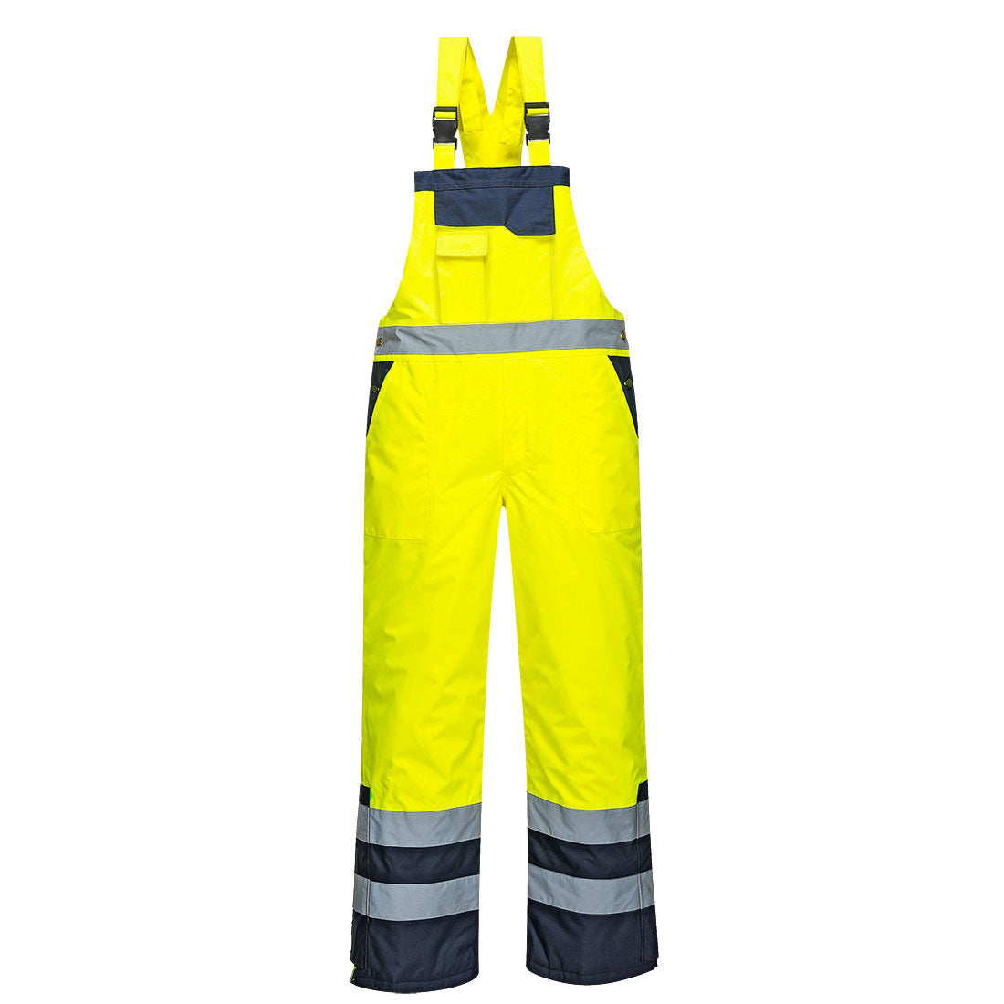 Portwest S489 Hi-Vis Contrast Winter Bib and Brace Yellow overall