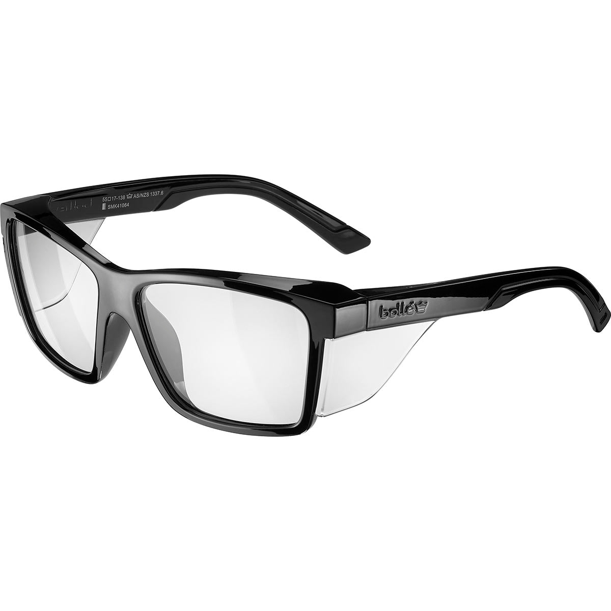 Bolle STKS 420 Clear Safety Glasses Black Frame
