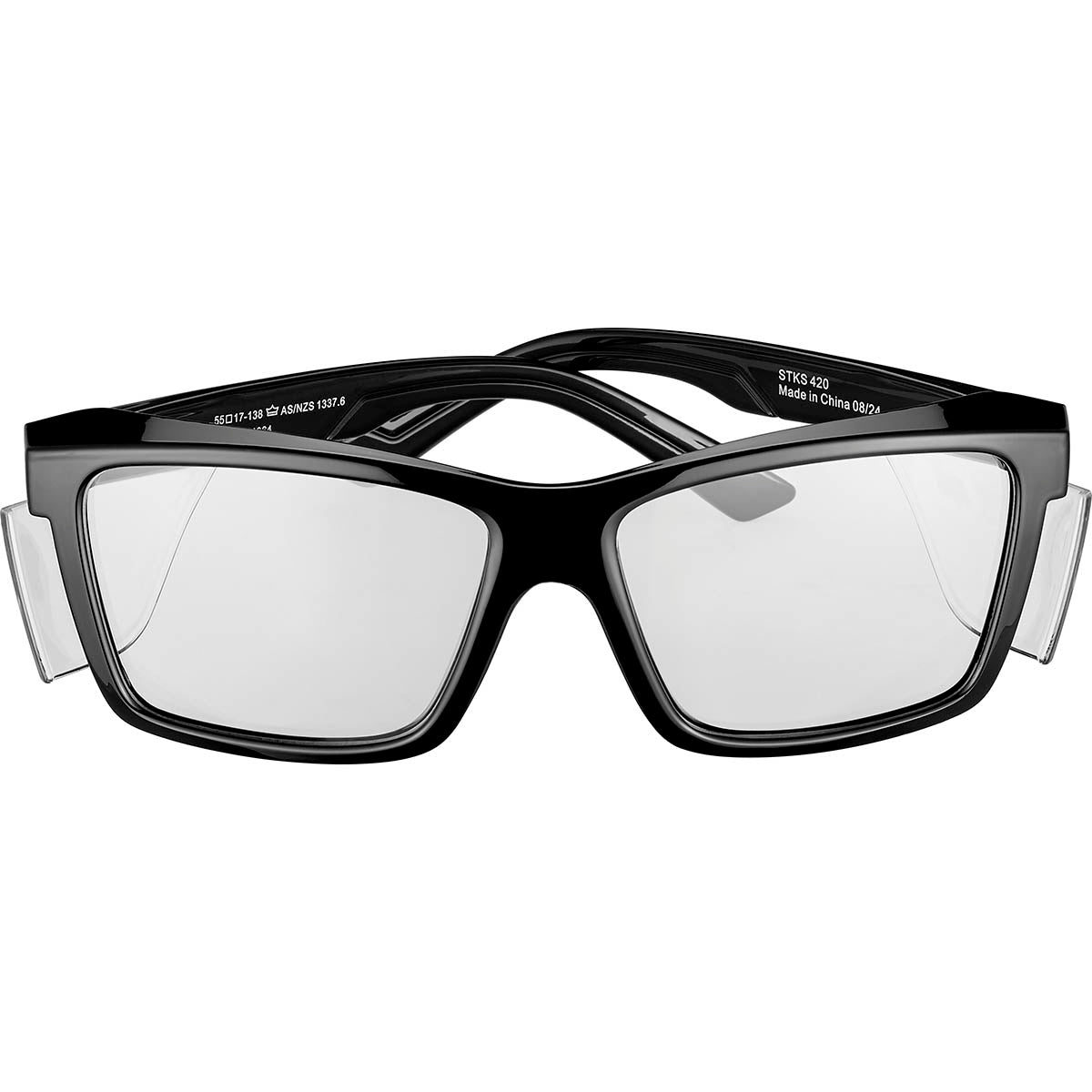 Bolle STKS 420 Clear Safety Glasses with Black Frame