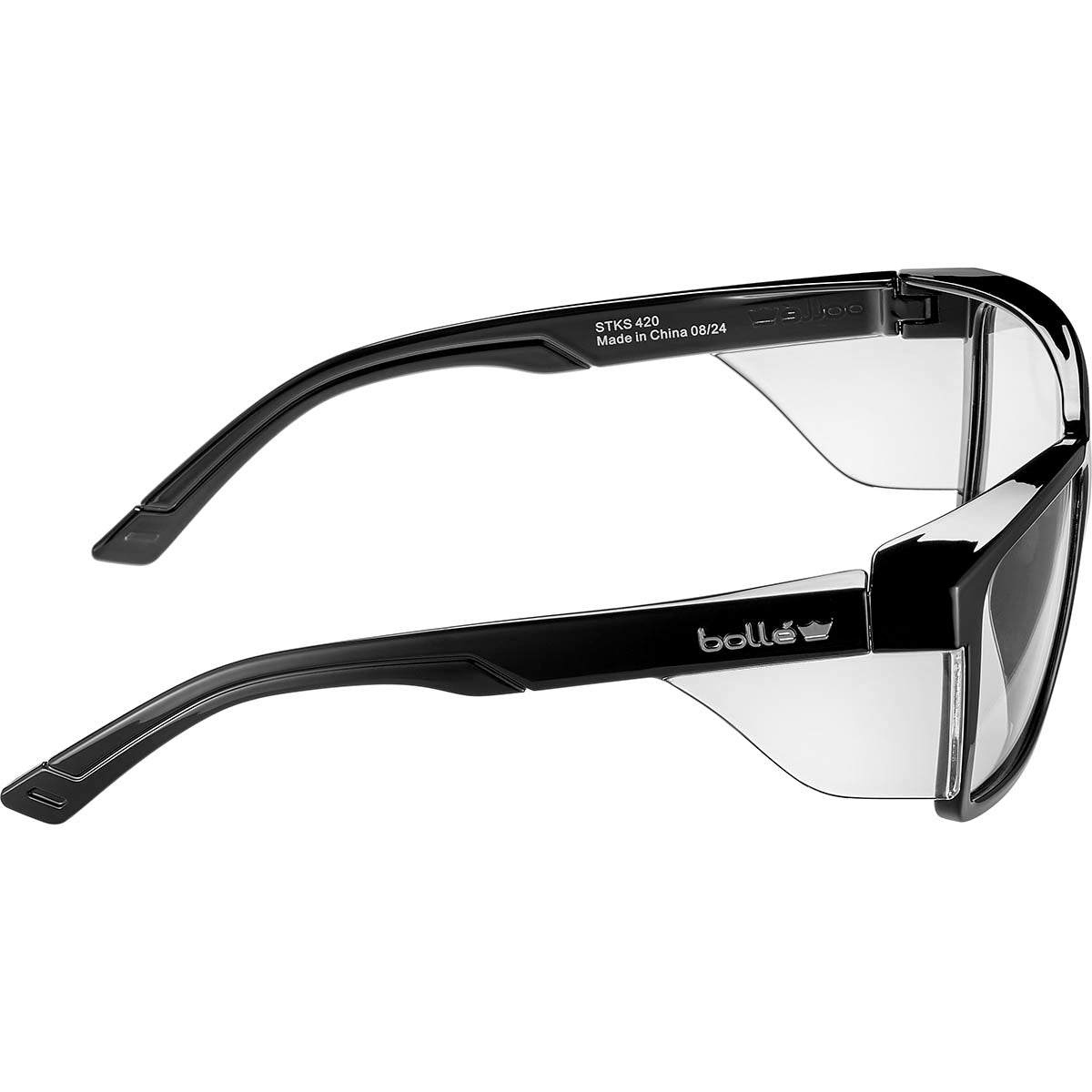 Bolle STKS 420 Safety Glasses  with CLear Lens and Black Frame STK42N10
