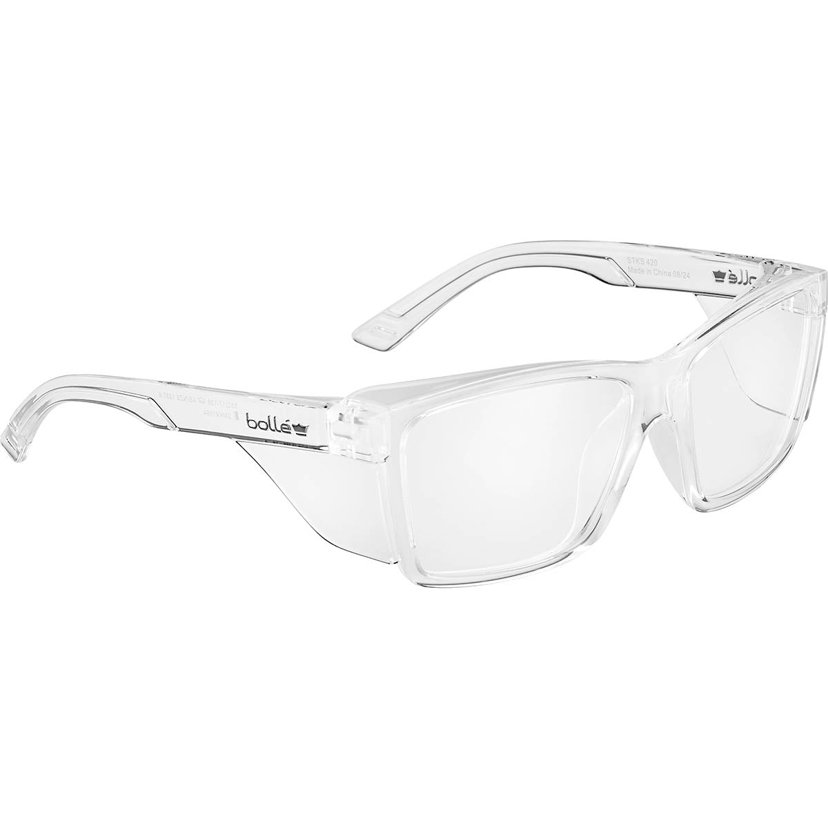 Bolle STKS 420 Safety Glasses Clear Lens Crystal Frame - STK42N11E
