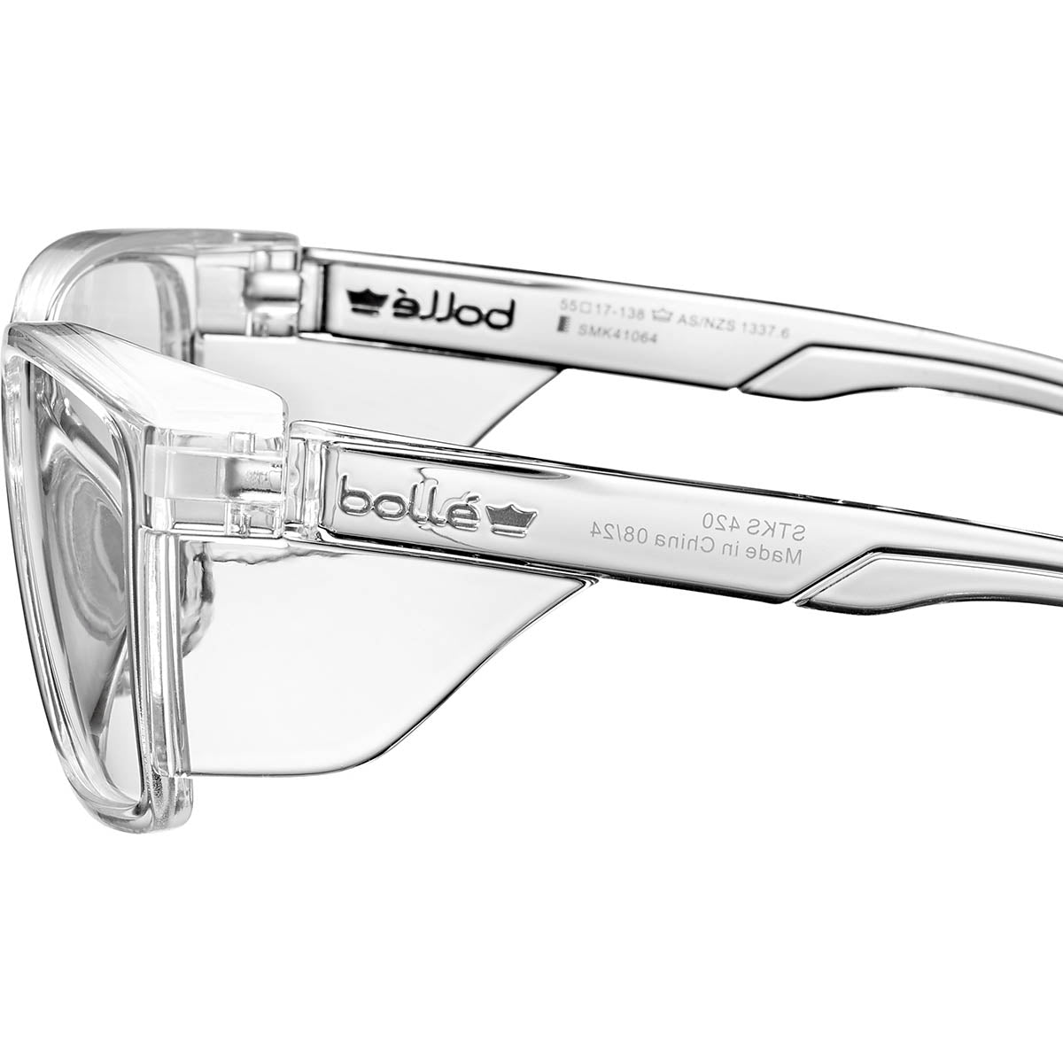 Bolle STKS 420 Clear Safety Glasses - Crystal Frame - STK42N11E