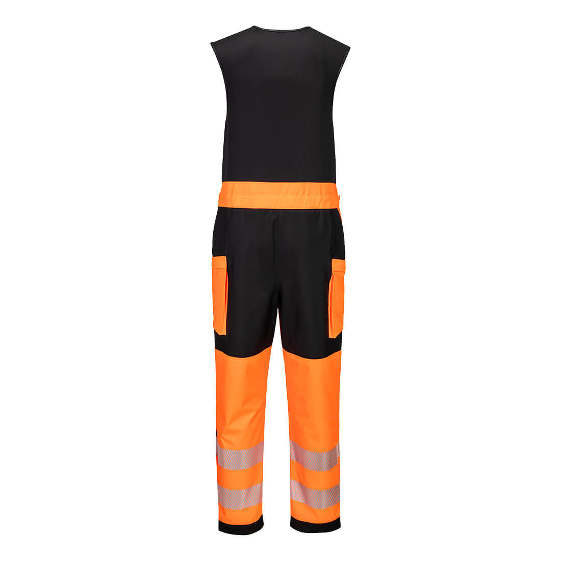 Portwest T150 PW3 Hi-Vis Rain Salopettes Orange Black