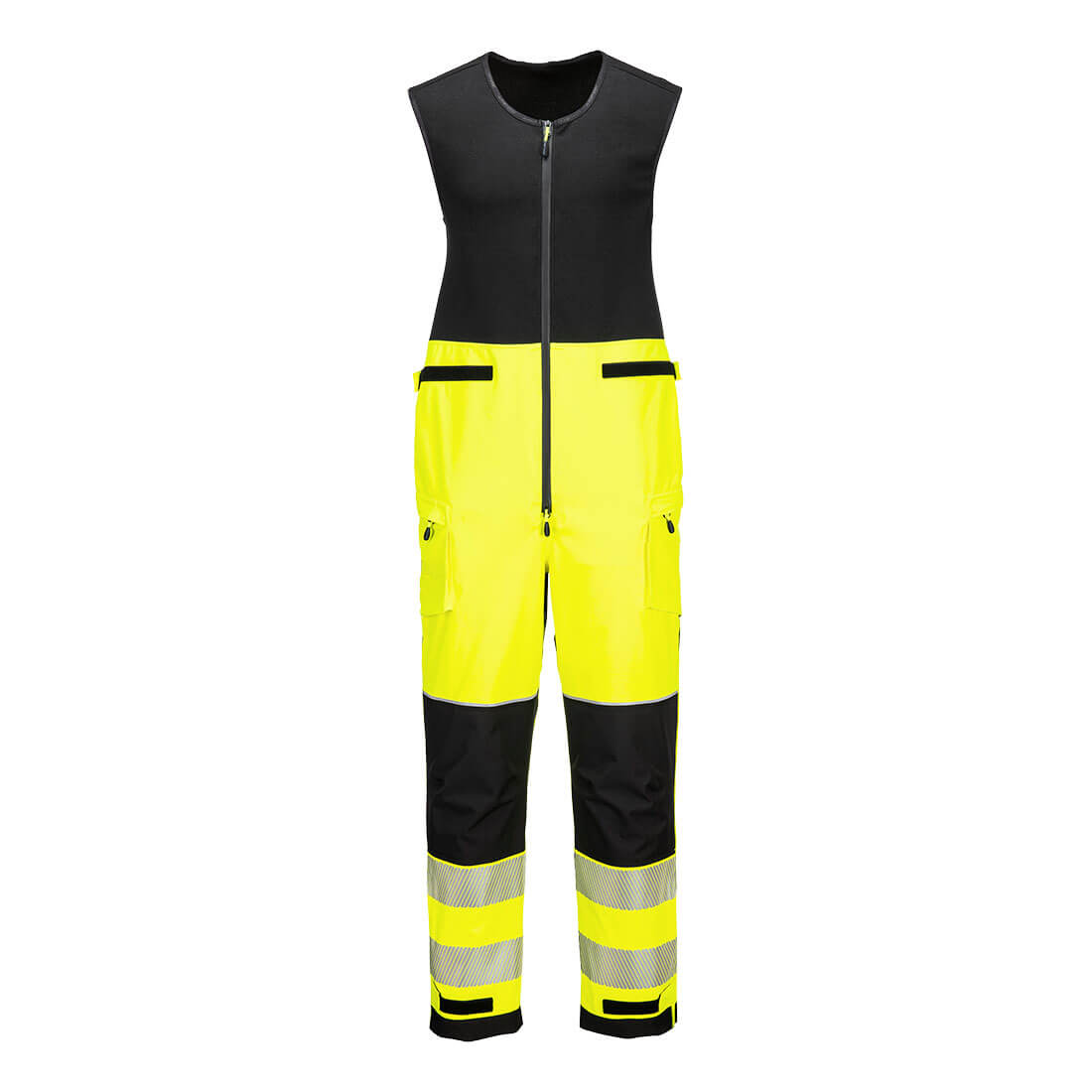Portwest PW3 Hi-Vis Rain Salopettes Yellow Black